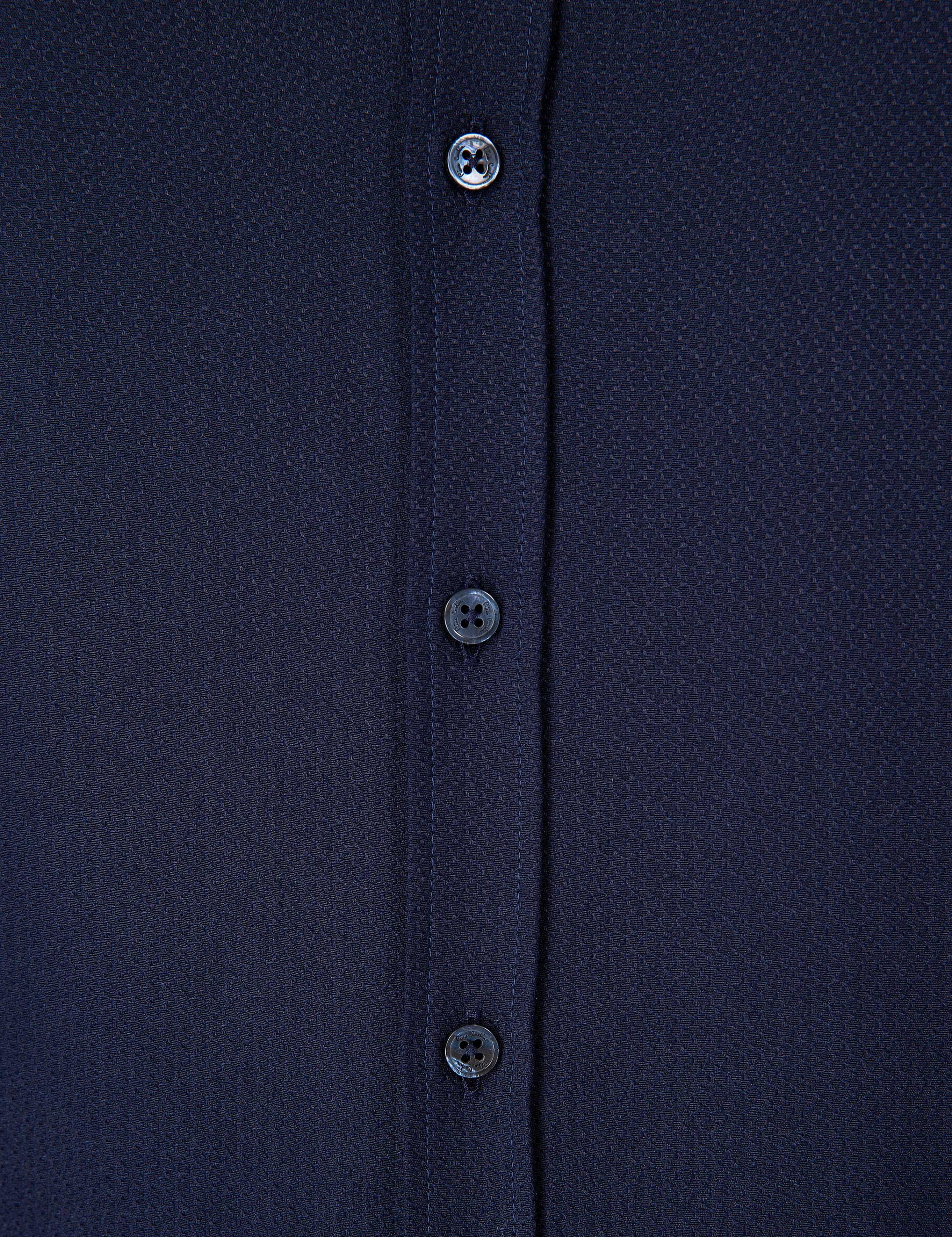 Lacivert Slim Fit Armürlü Gömlek