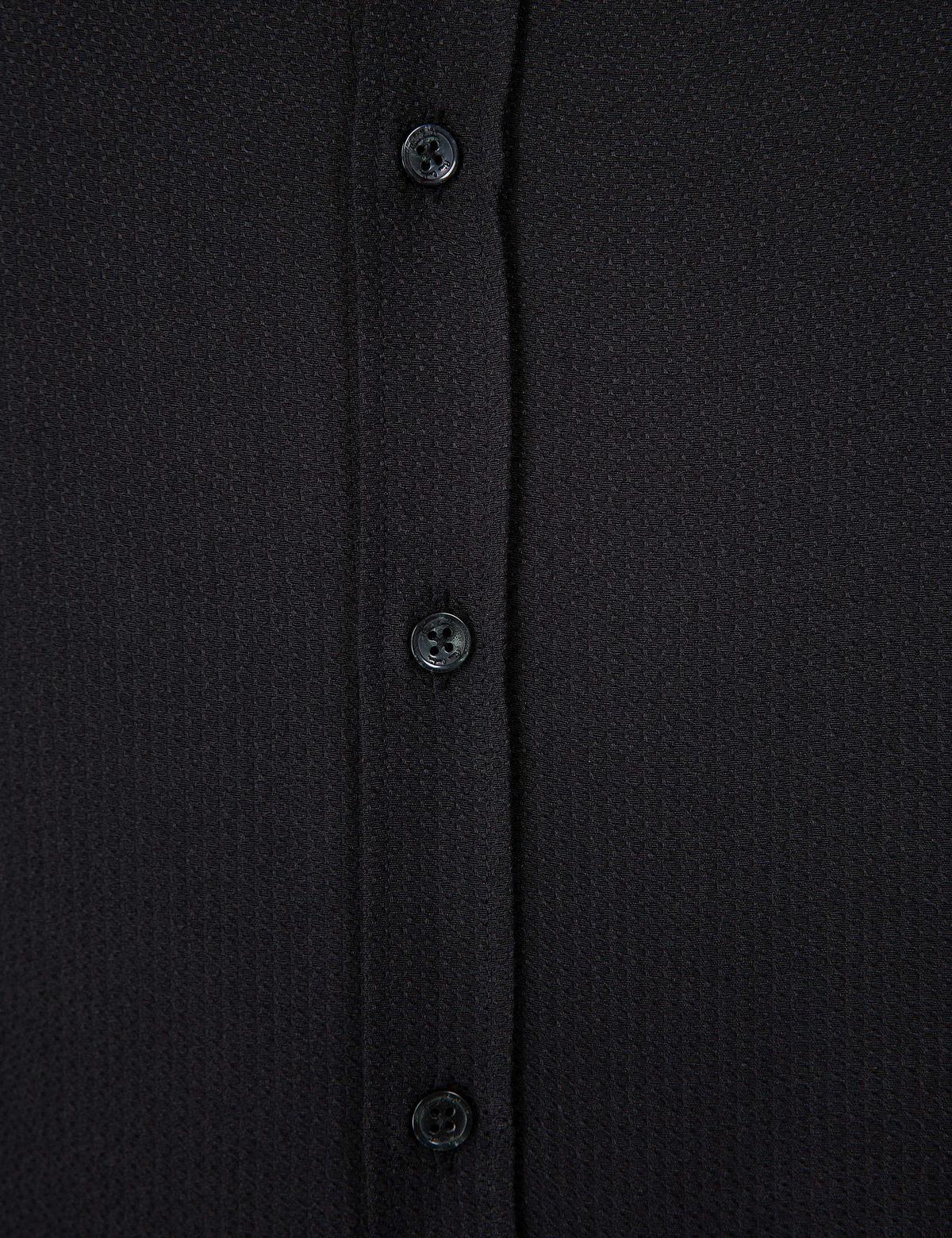 Siyah Slim Fit Armürlü Gömlek - 50211262038