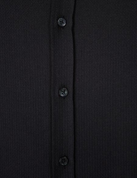 Siyah Slim Fit Armürlü Gömlek - 50211262038