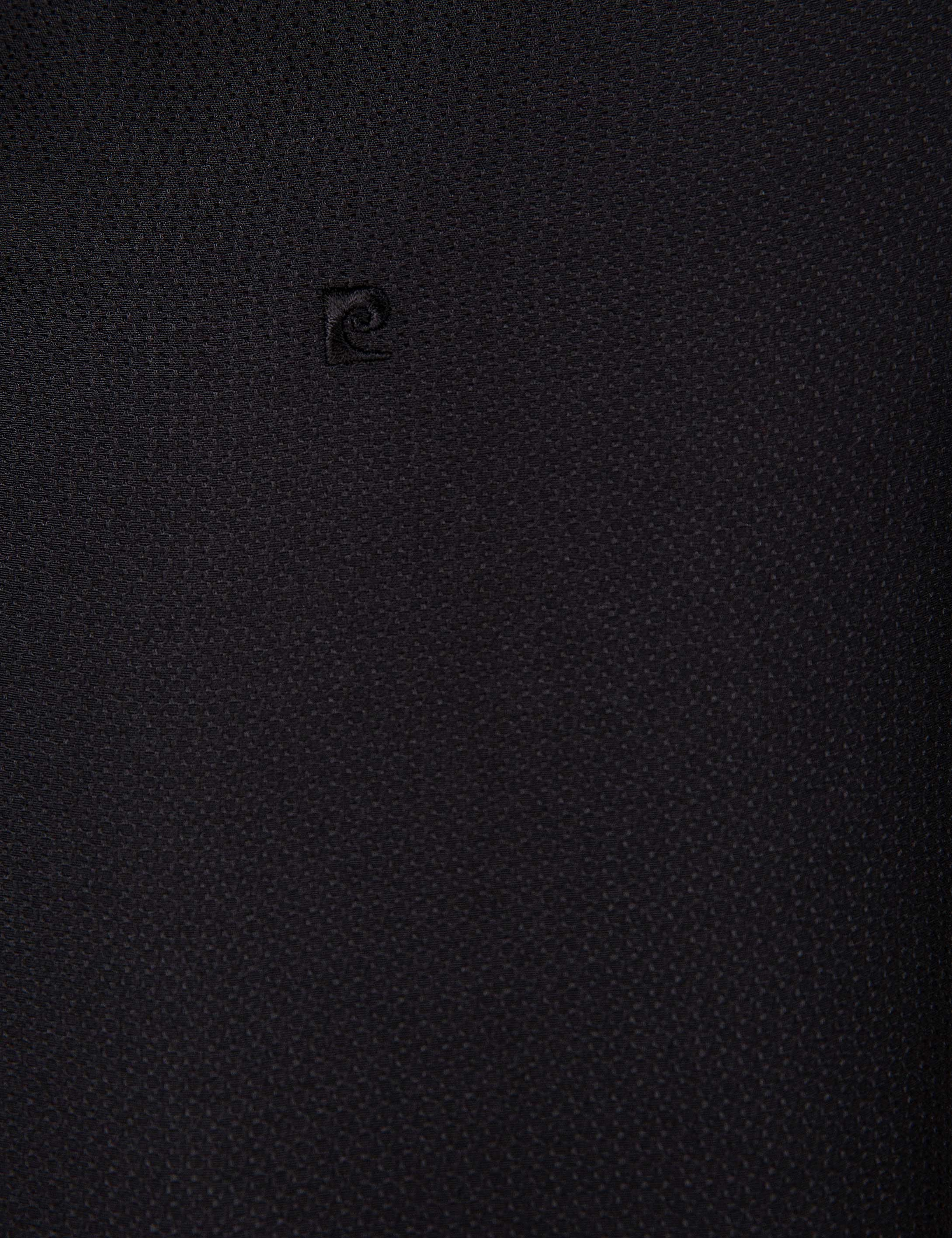 Siyah Slim Fit Armürlü Gömlek - Image 5