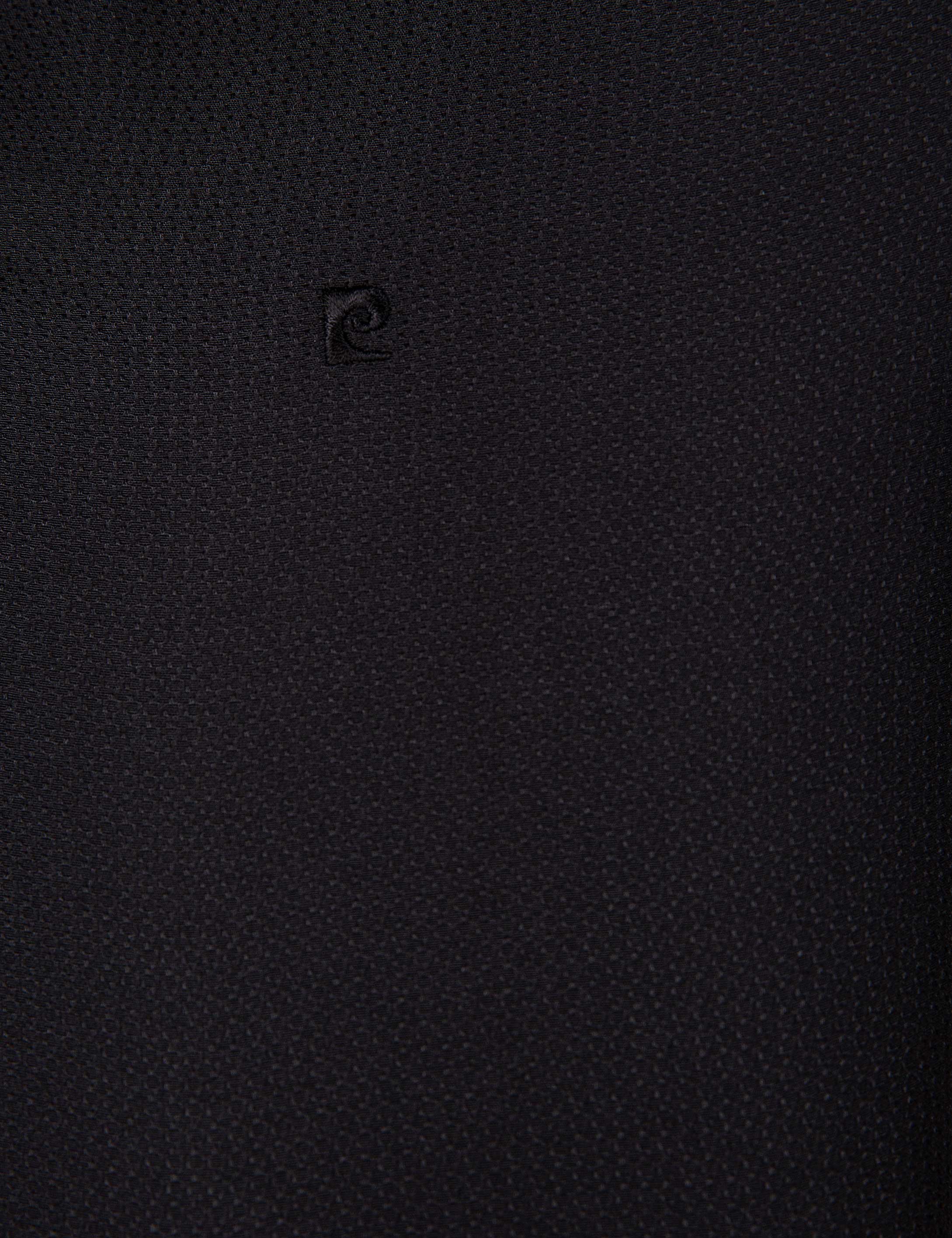 Siyah Slim Fit Armürlü Gömlek