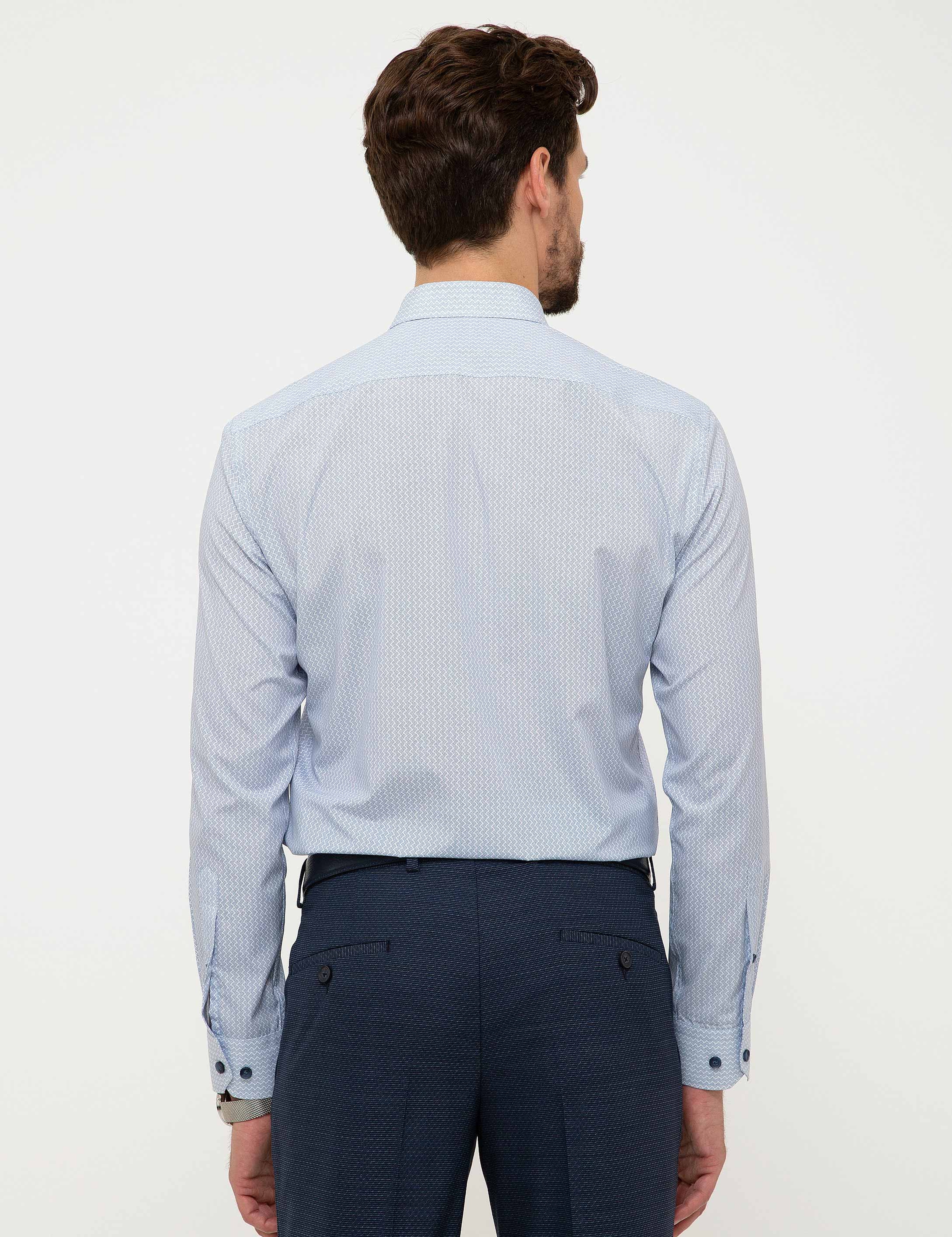 Mavi Slim Fit Gömlek - Image 3