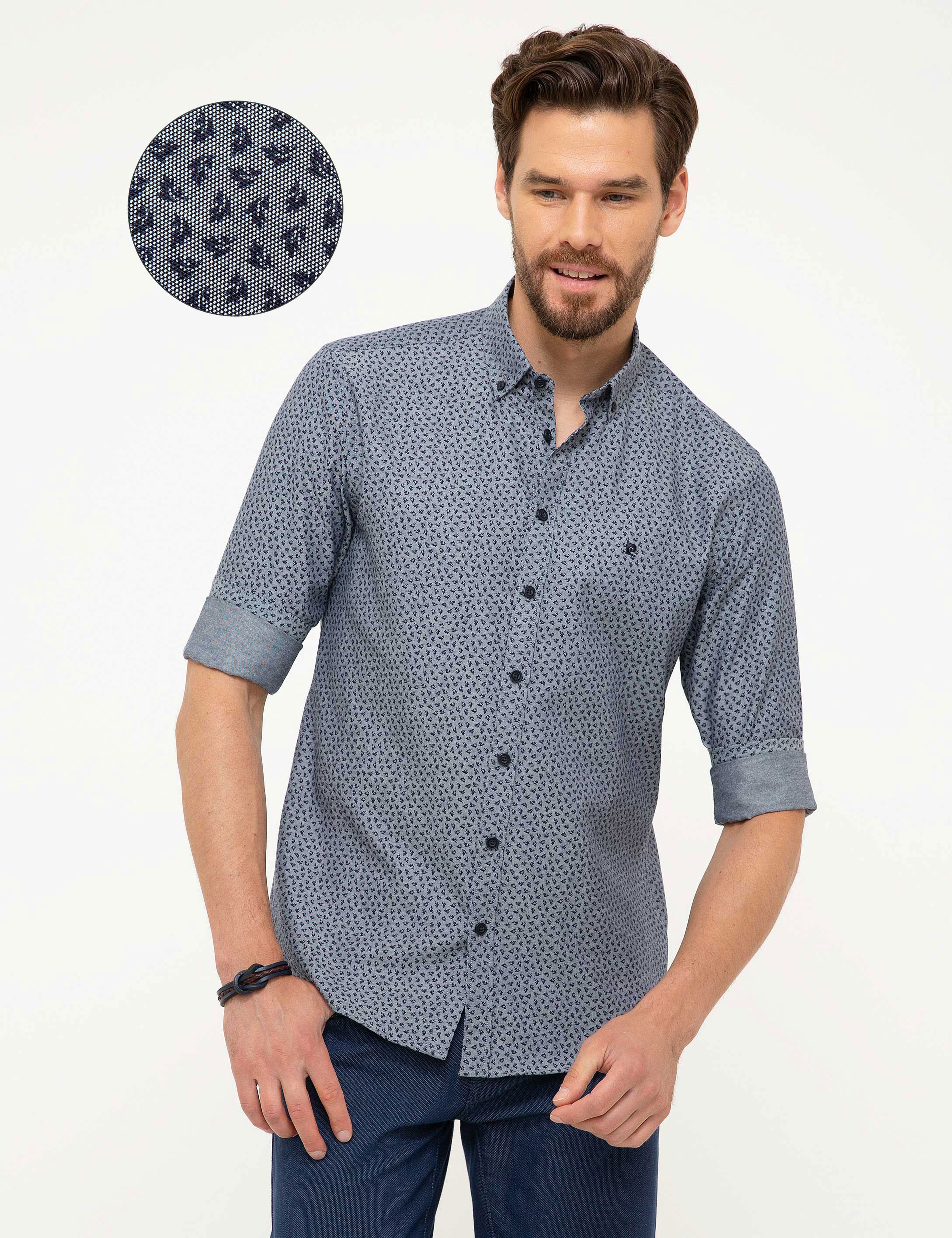 Lacivert Slim Fit Gömlek - Image 1