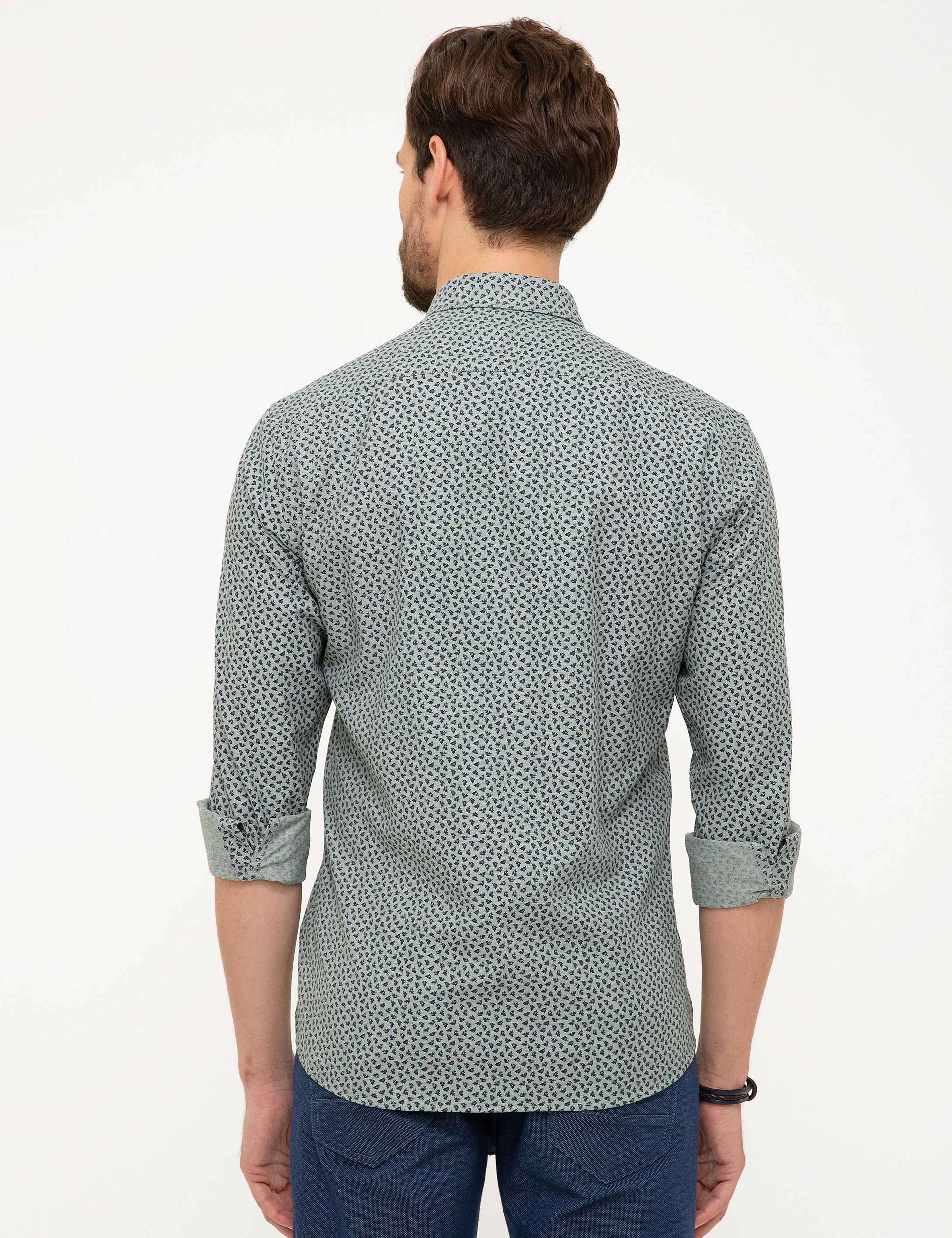 Koyu Yeşil Slim Fit Gömlek - Image 3