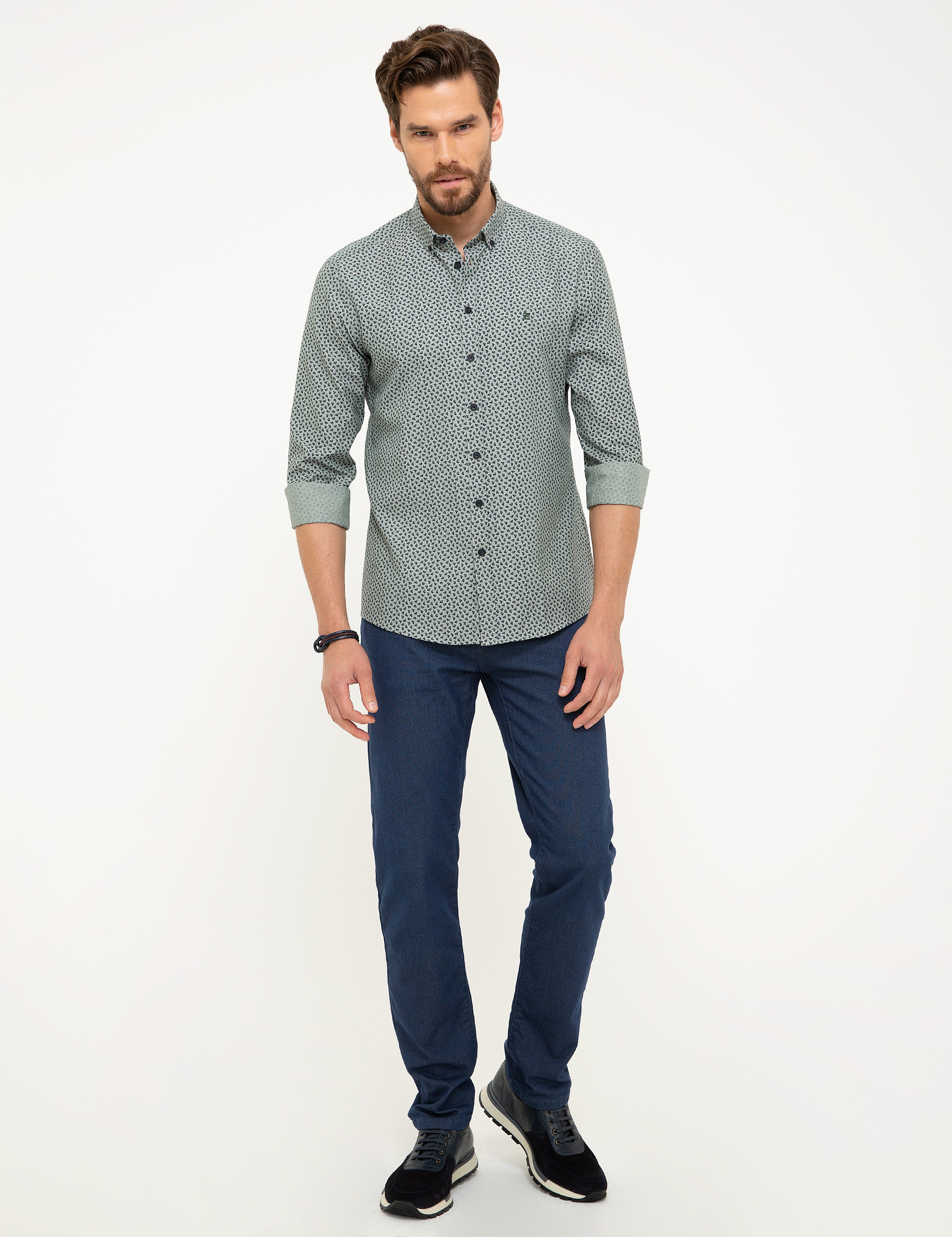 Koyu Yeşil Slim Fit Gömlek - Image 4