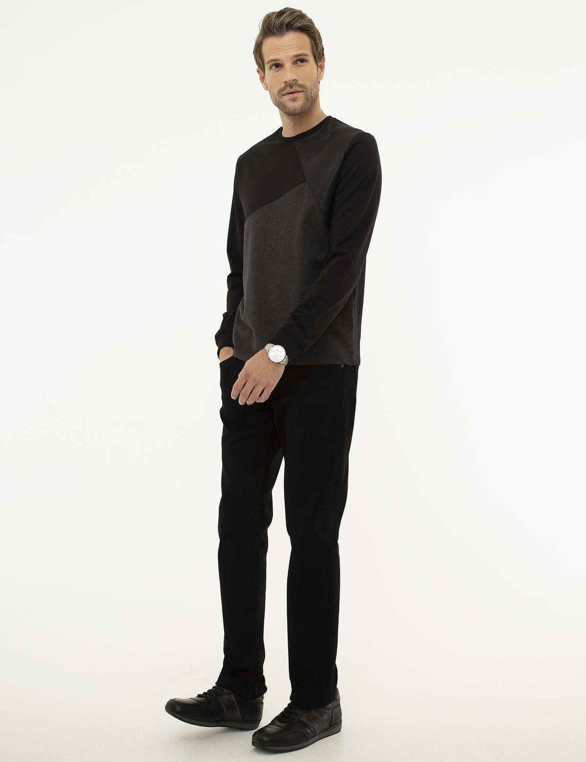 Siyah Regular Fit Denim Pantolon - 50211315017