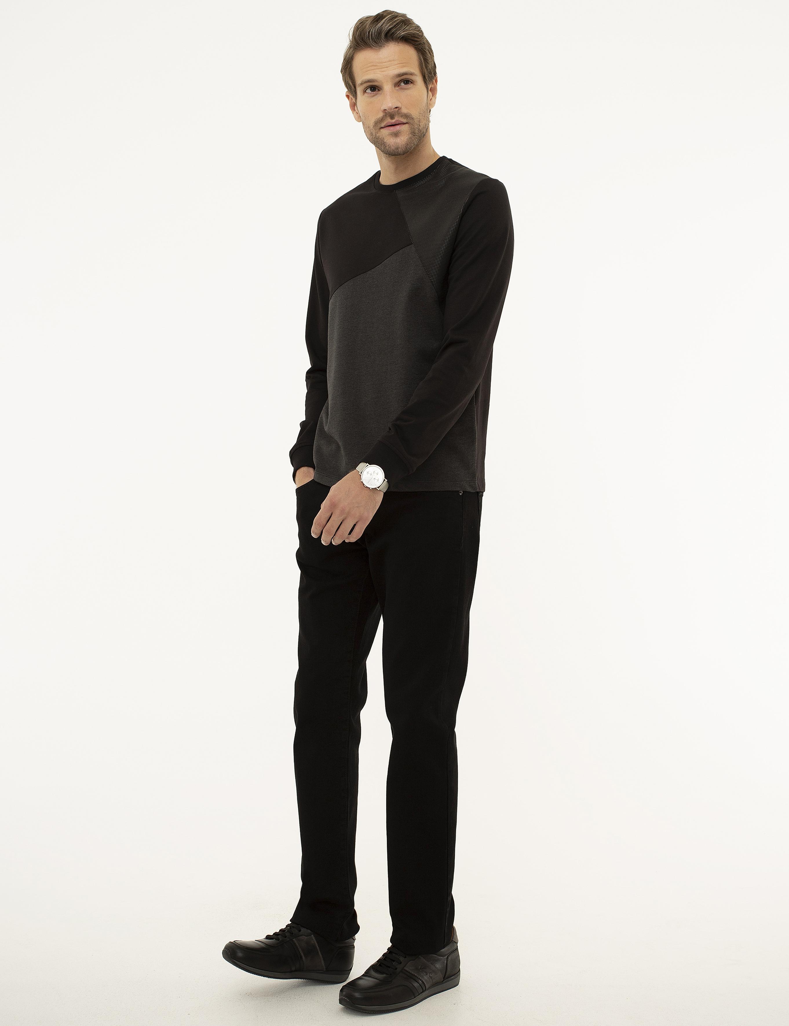 Siyah Regular Fit Denim Pantolon