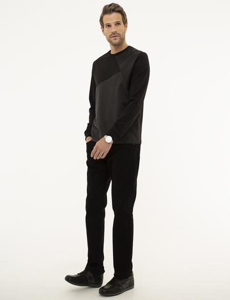 Siyah Regular Fit Denim Pantolon - 50211315017