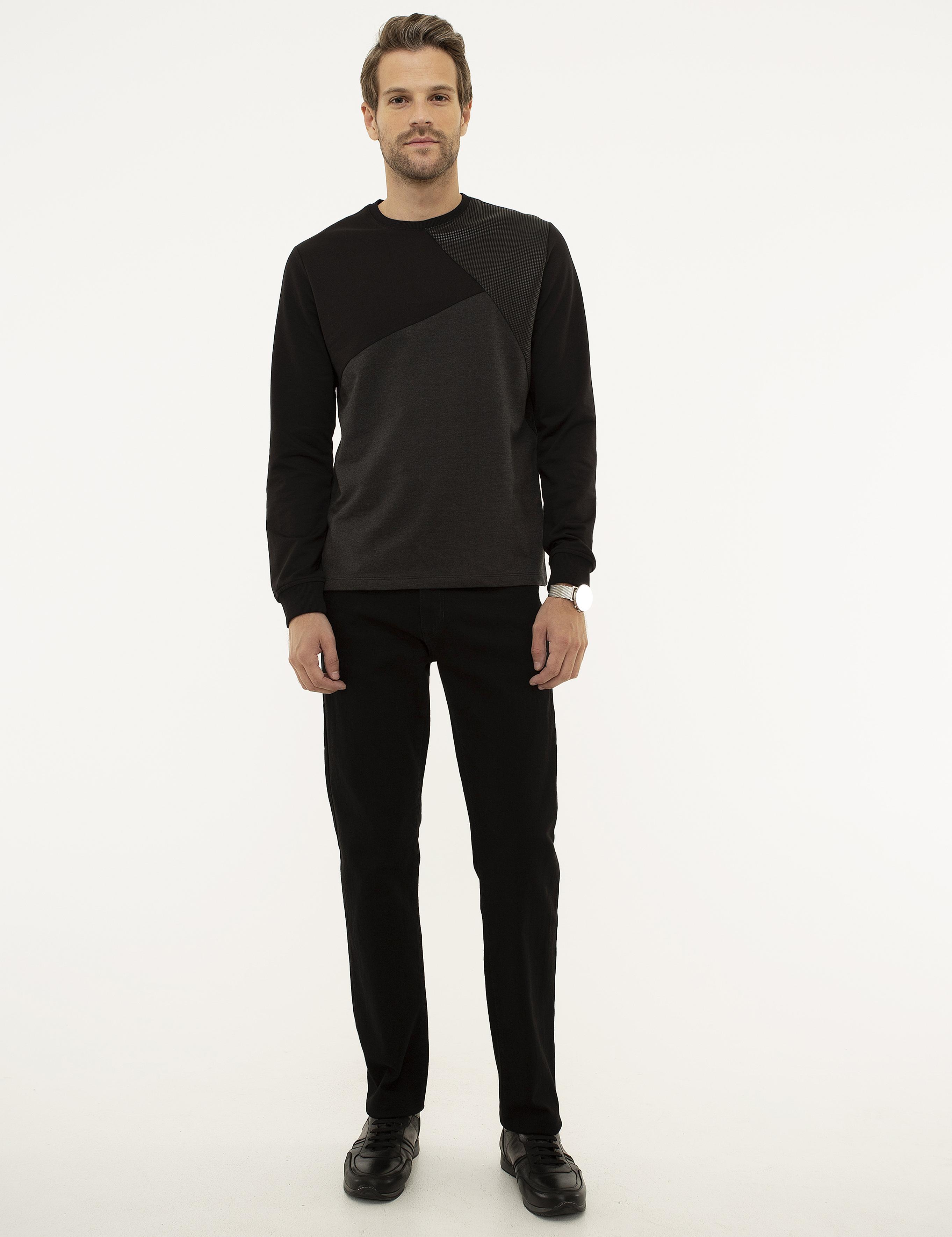 Siyah Regular Fit Denim Pantolon