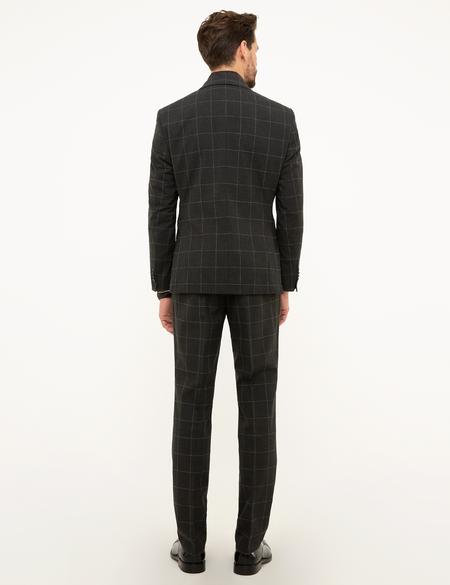Ekose Antrasit Slim Fit Takım Elbise - 50211368002