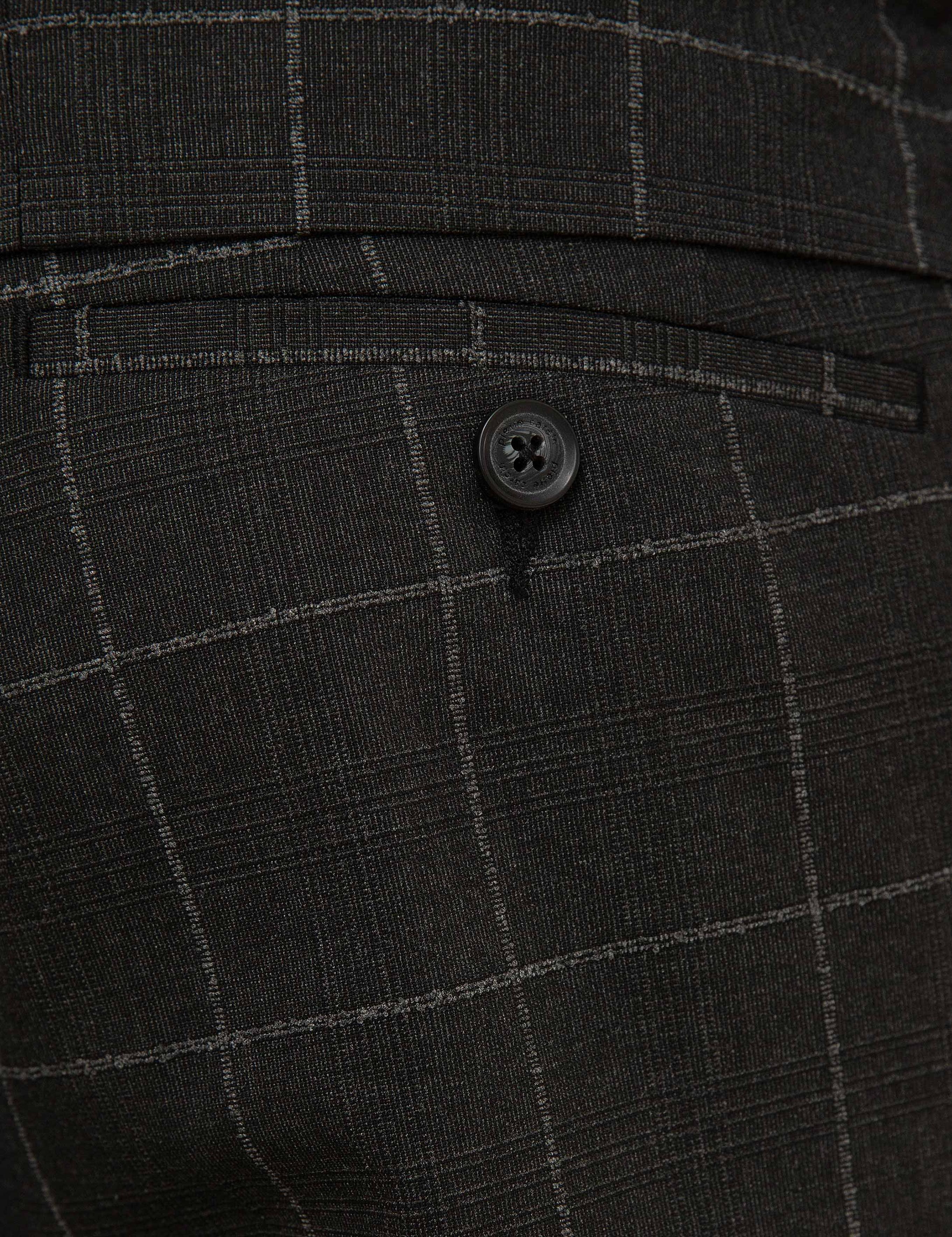 Ekose Antrasit Slim Fit Takım Elbise