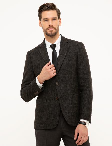 Kahverengi Slim Fit Ceket - 50211375056