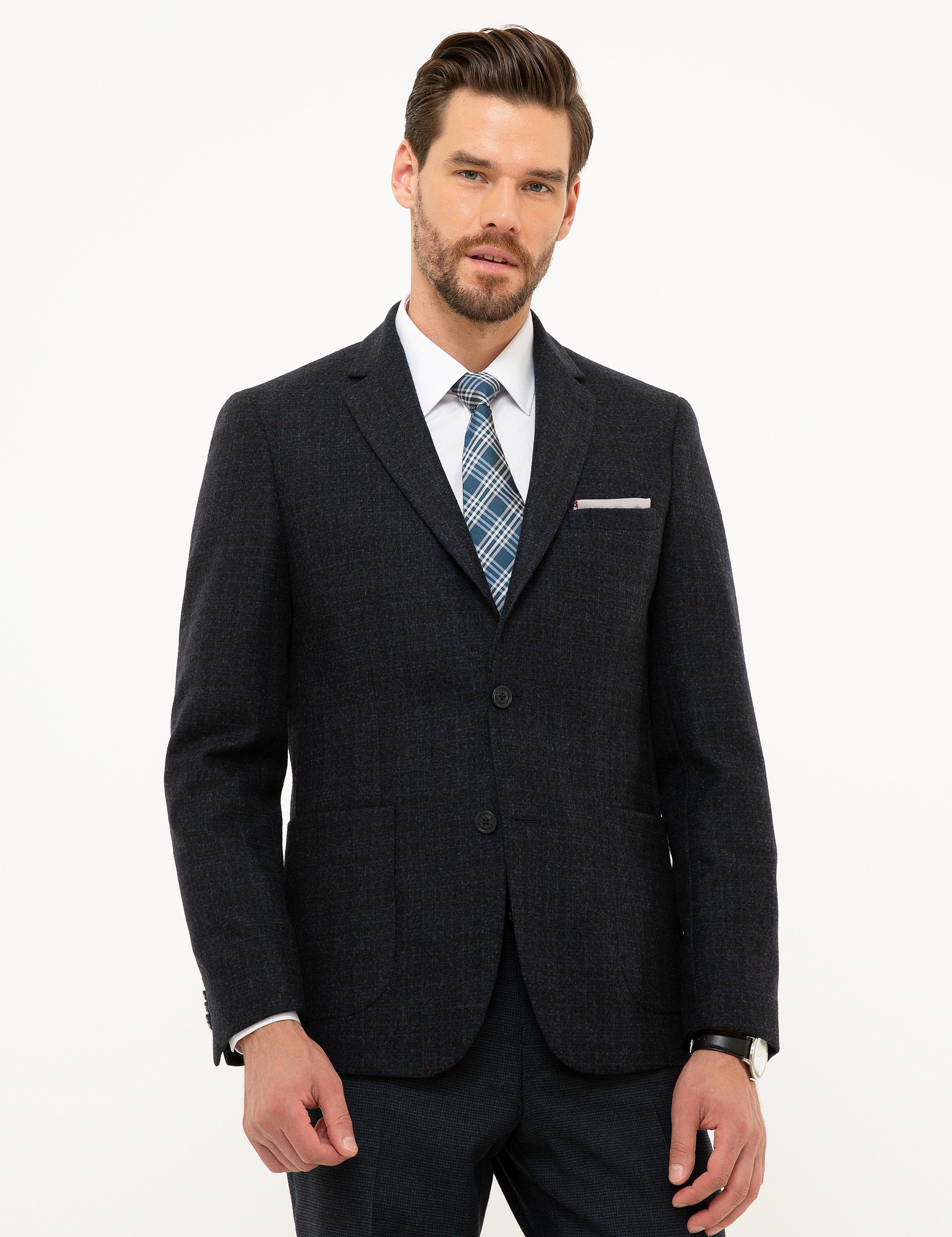 Lacivert Slim Fit Ceket