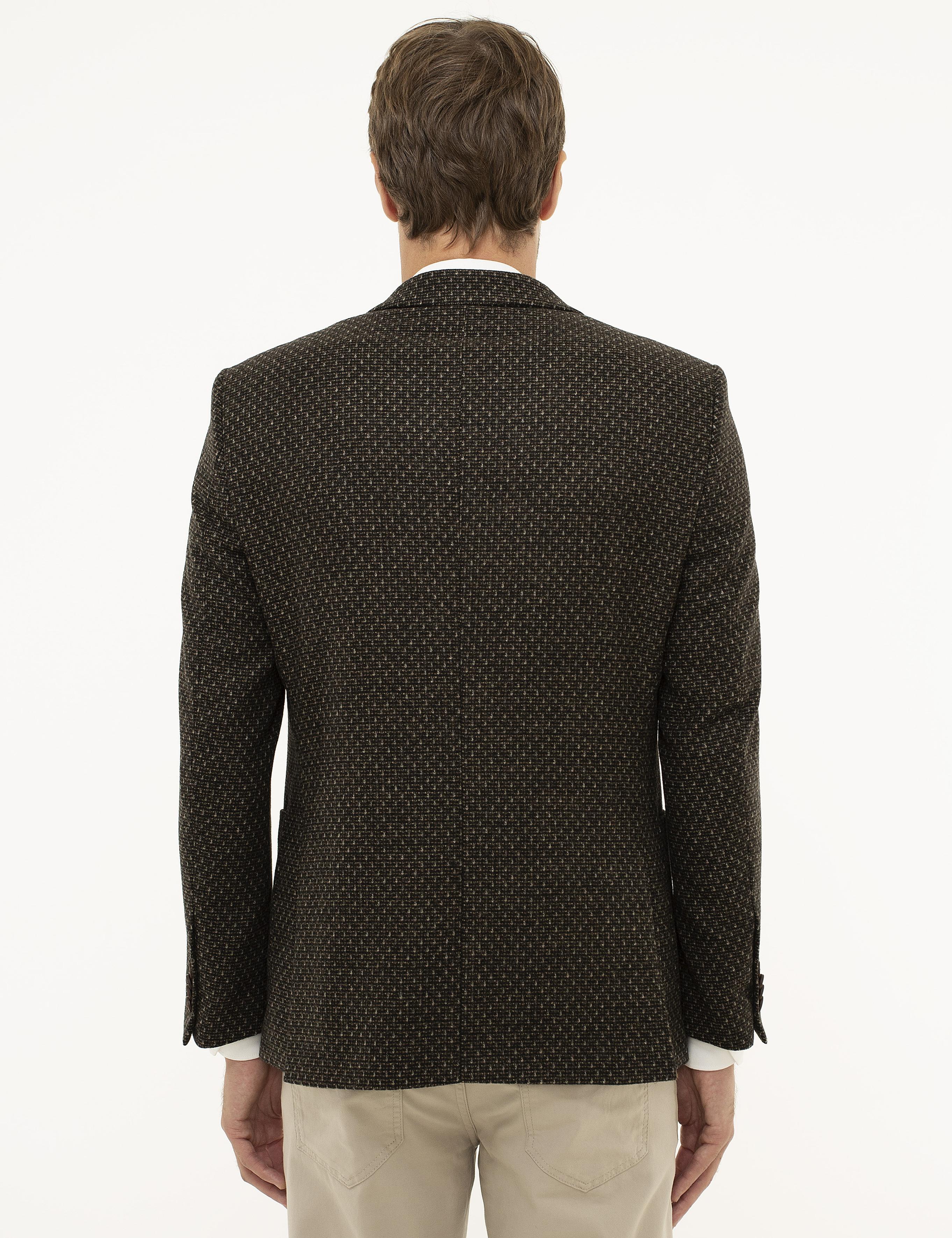 Kahverengi Ex. Slim Fit Ceket