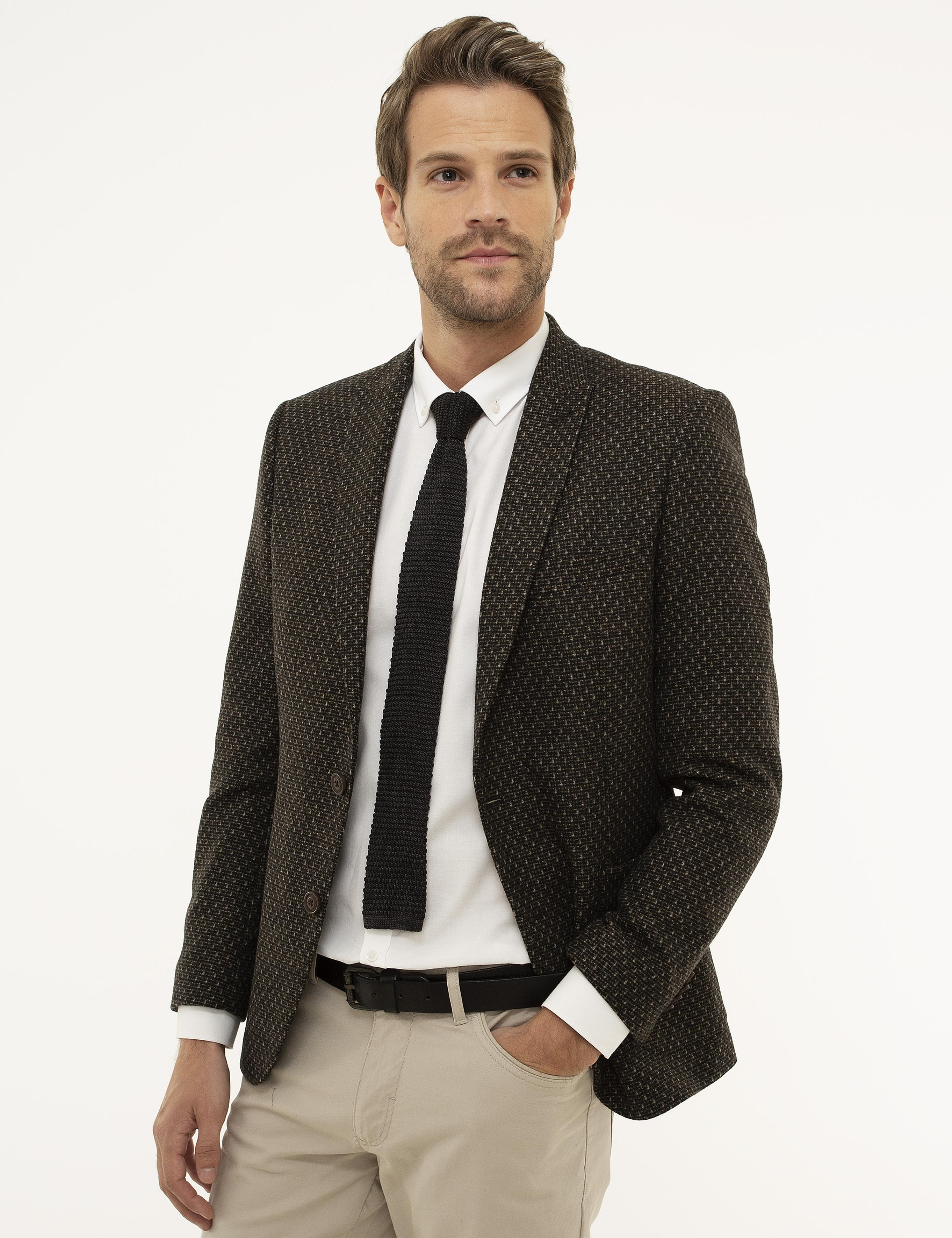 Kahverengi Ex. Slim Fit Ceket