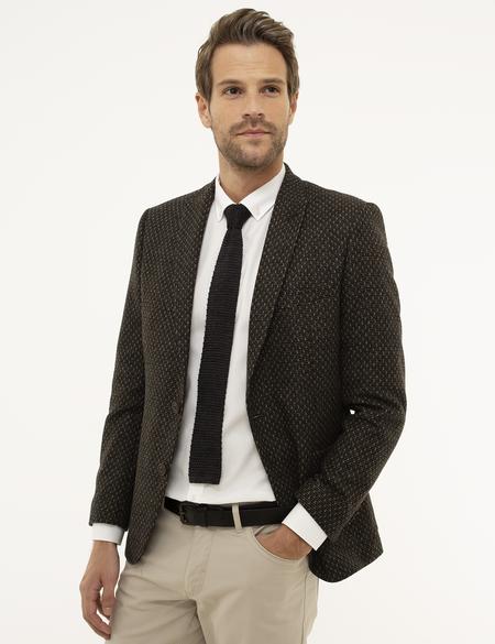 Kahverengi Ex. Slim Fit Ceket - 50211379017