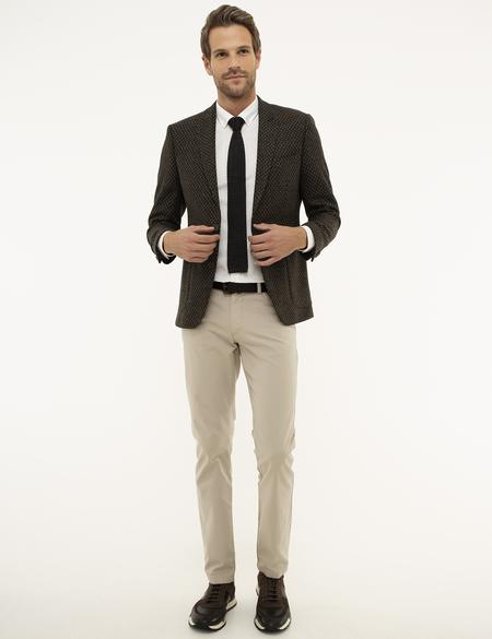 Kahverengi Ex. Slim Fit Ceket - 50211379017