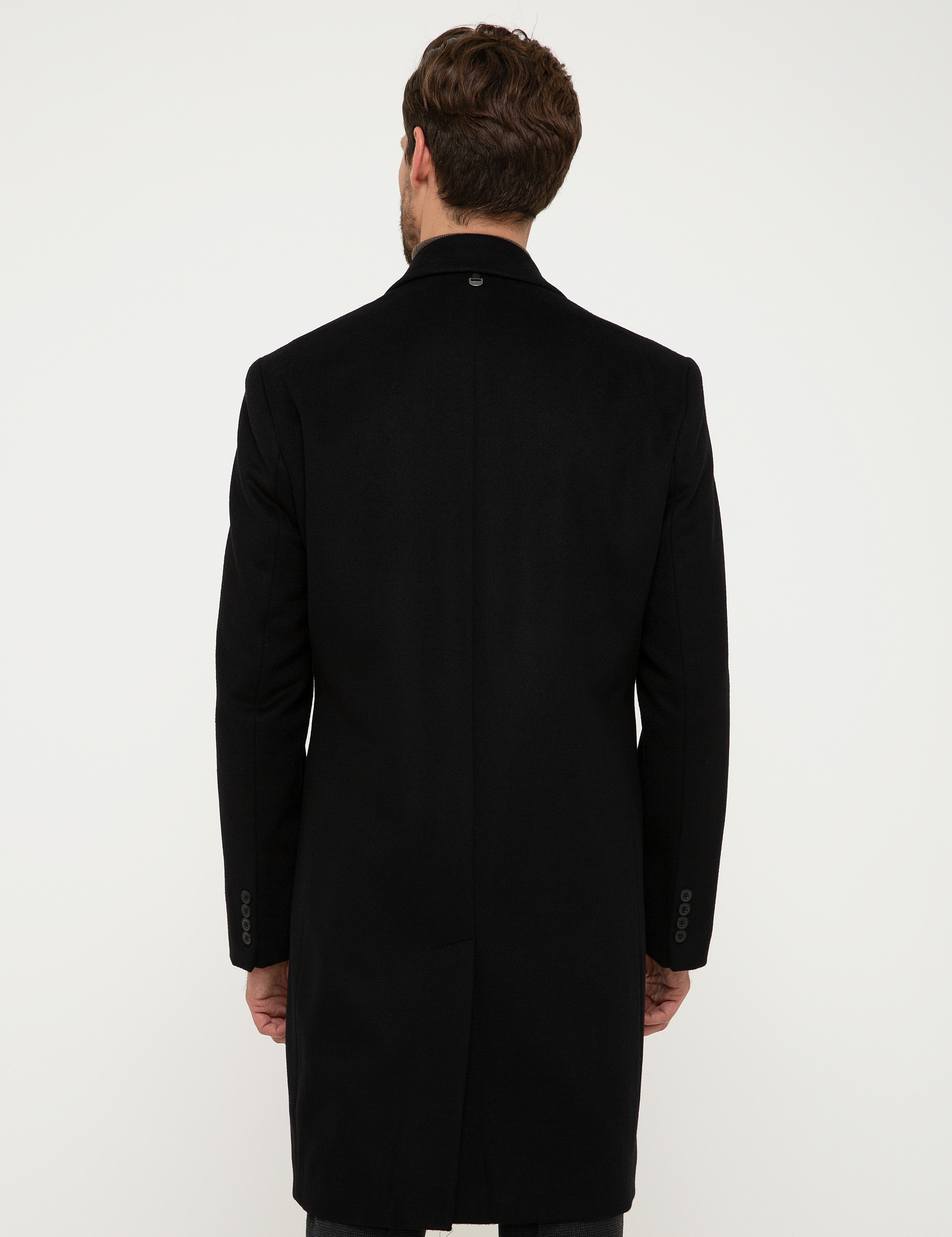 Siyah Regular Fit Palto - Image 4