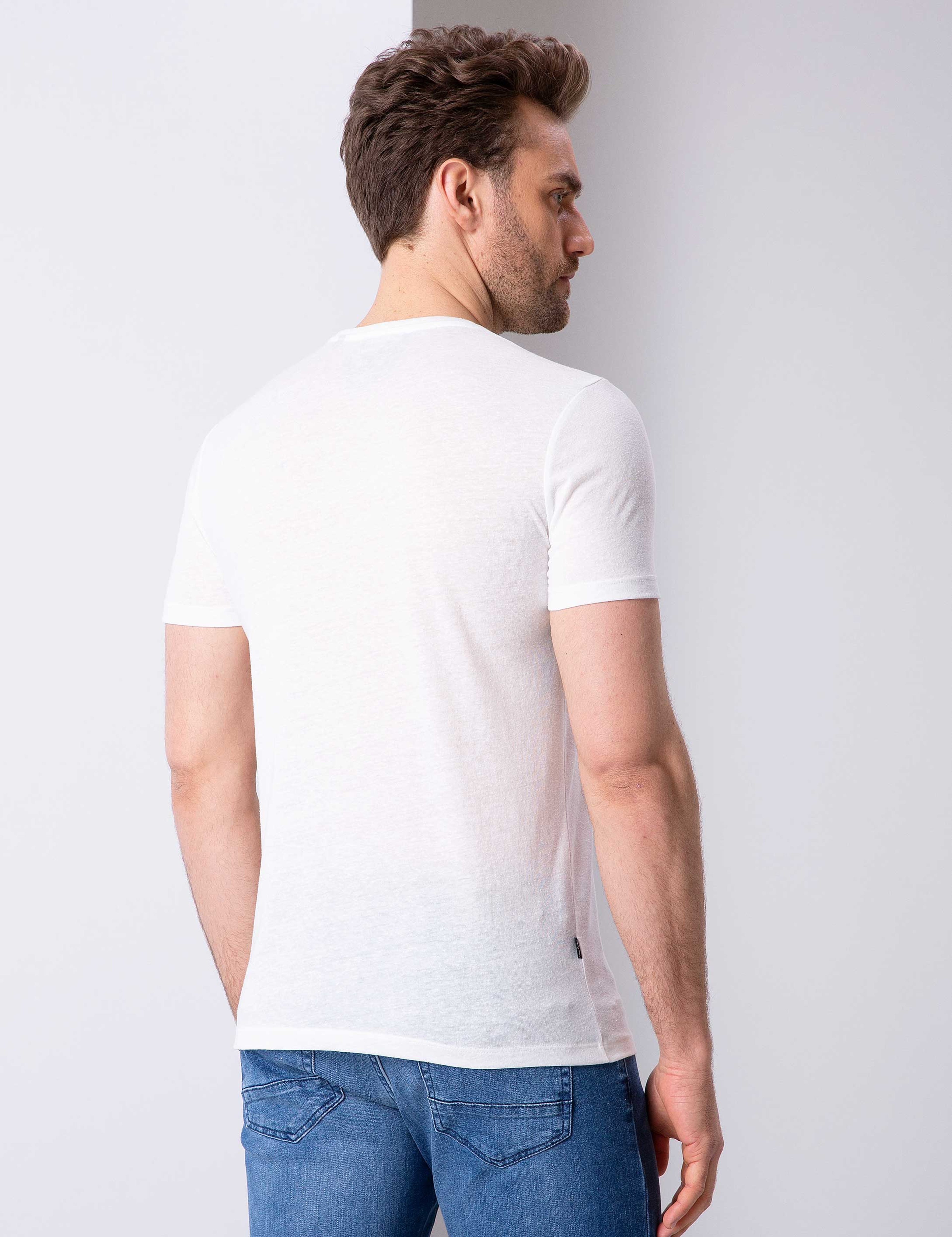Lacivert Slim Fit Tişört - Image 4