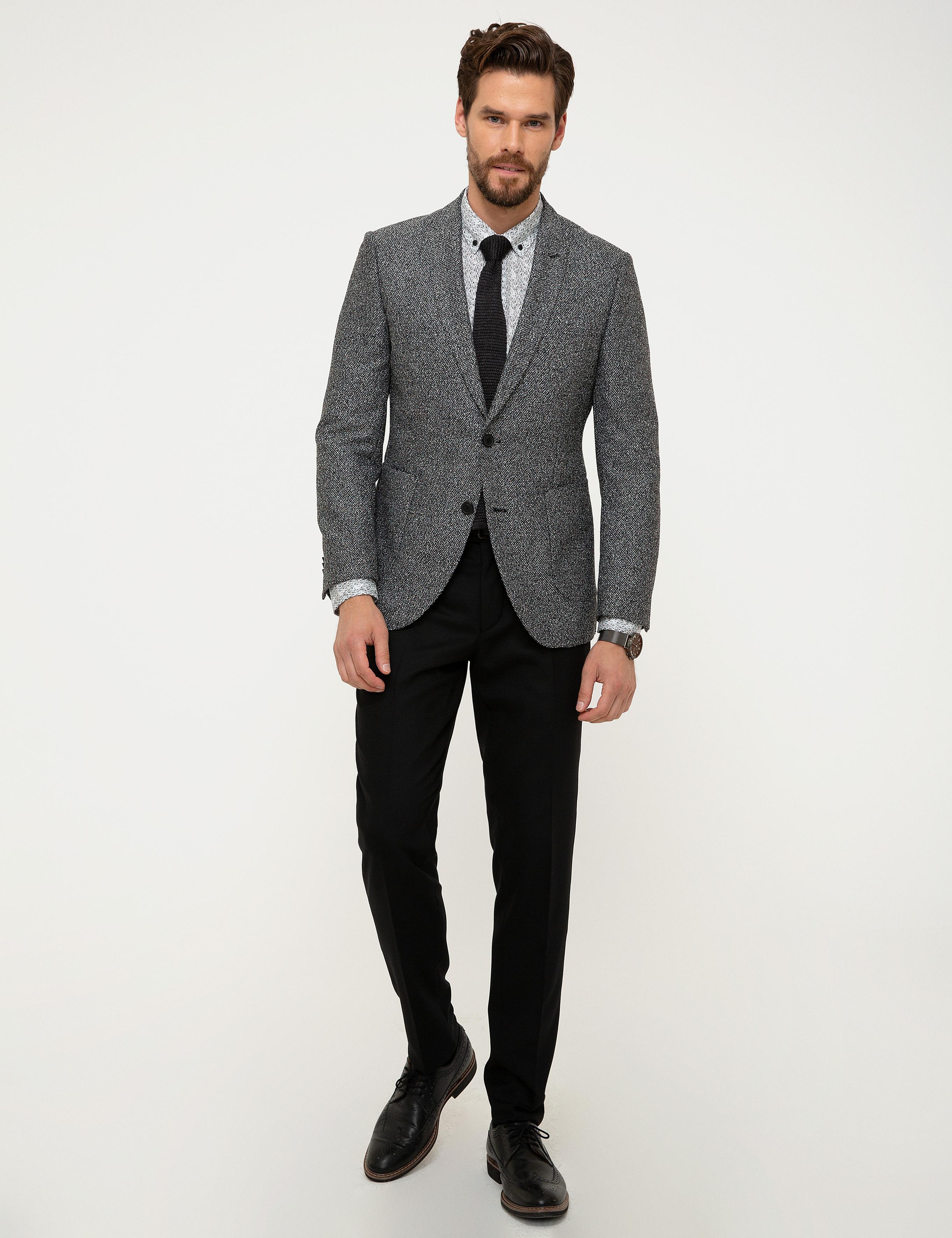 Gri Ekstra Slim Fit Ceket