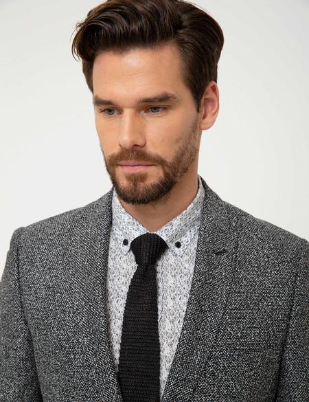 Gri Ekstra Slim Fit Ceket - 50213470080