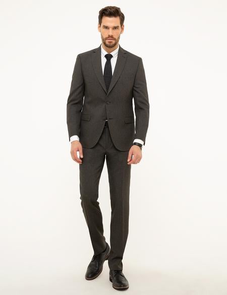 Kahverengi Slim Fit Takım Elbise - 50213478041
