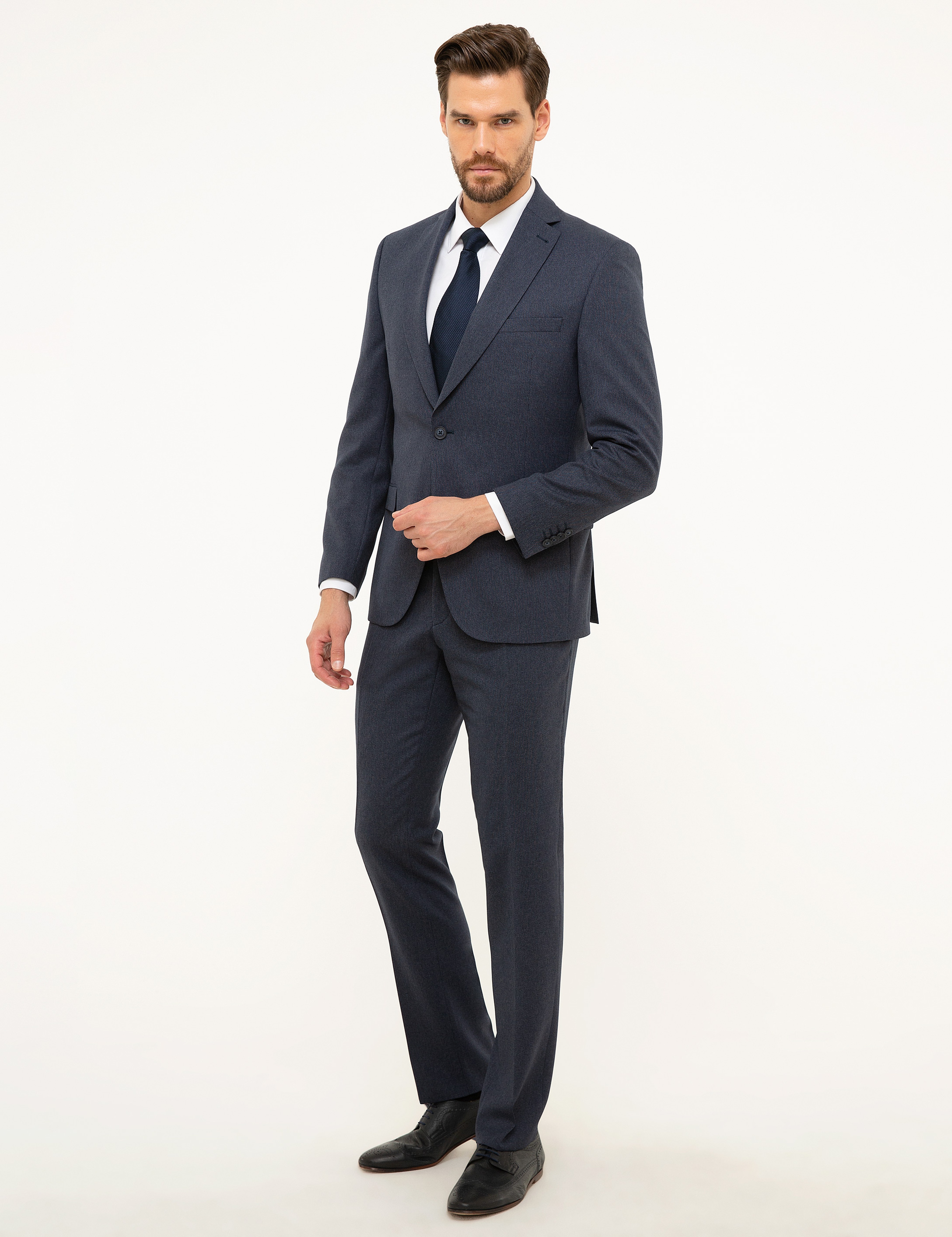 Lacivert Slim Fit Takım Elbise - Image 3