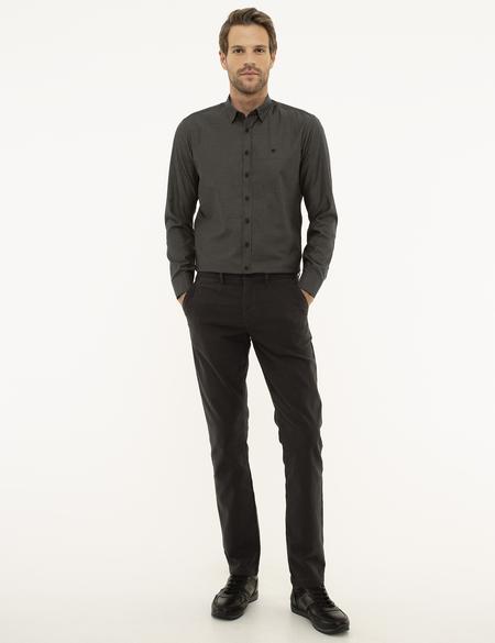 Siyah Slim Fit Kanvas Pantolon - 50209076051