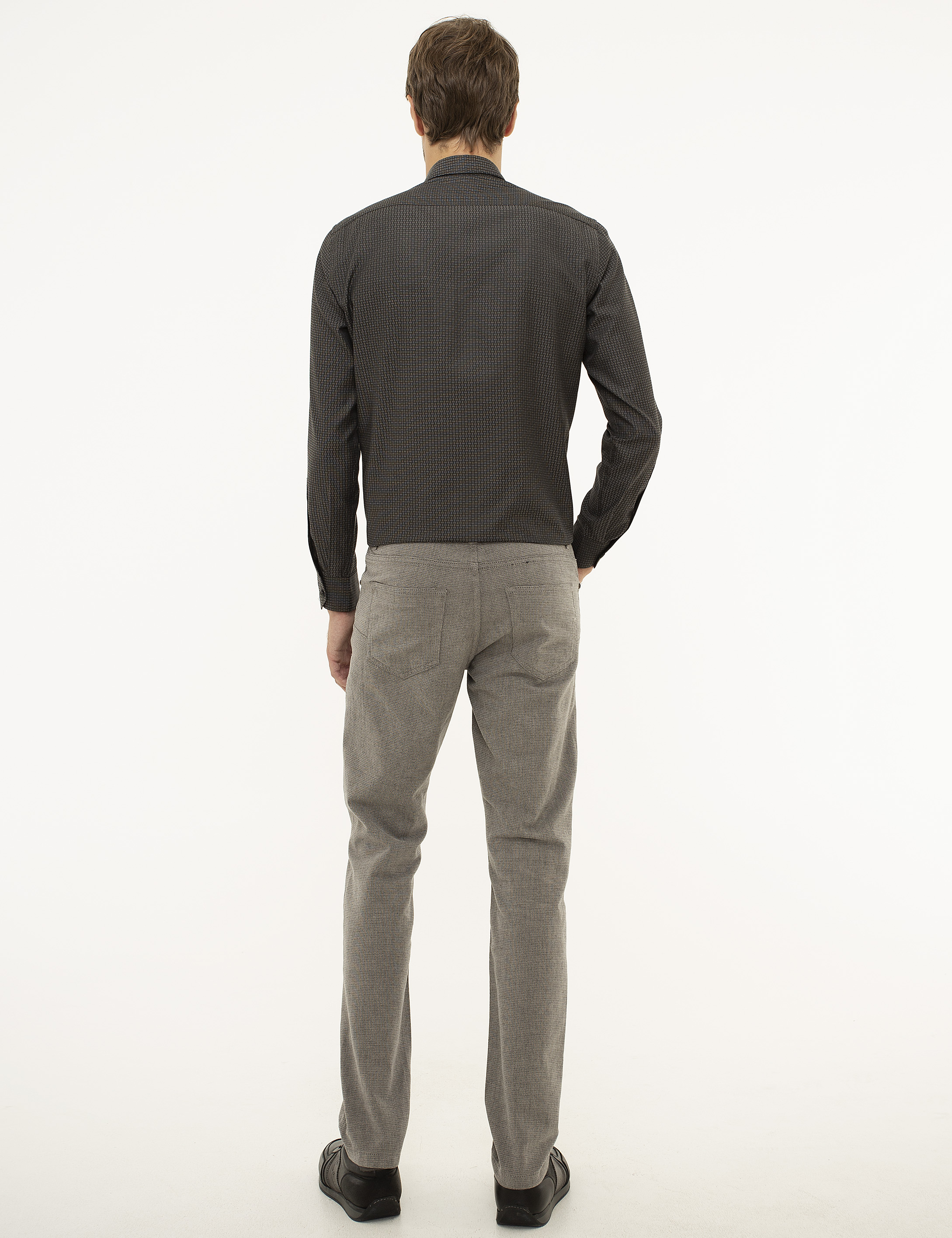 Gri Slim Fit Chino Pantolon