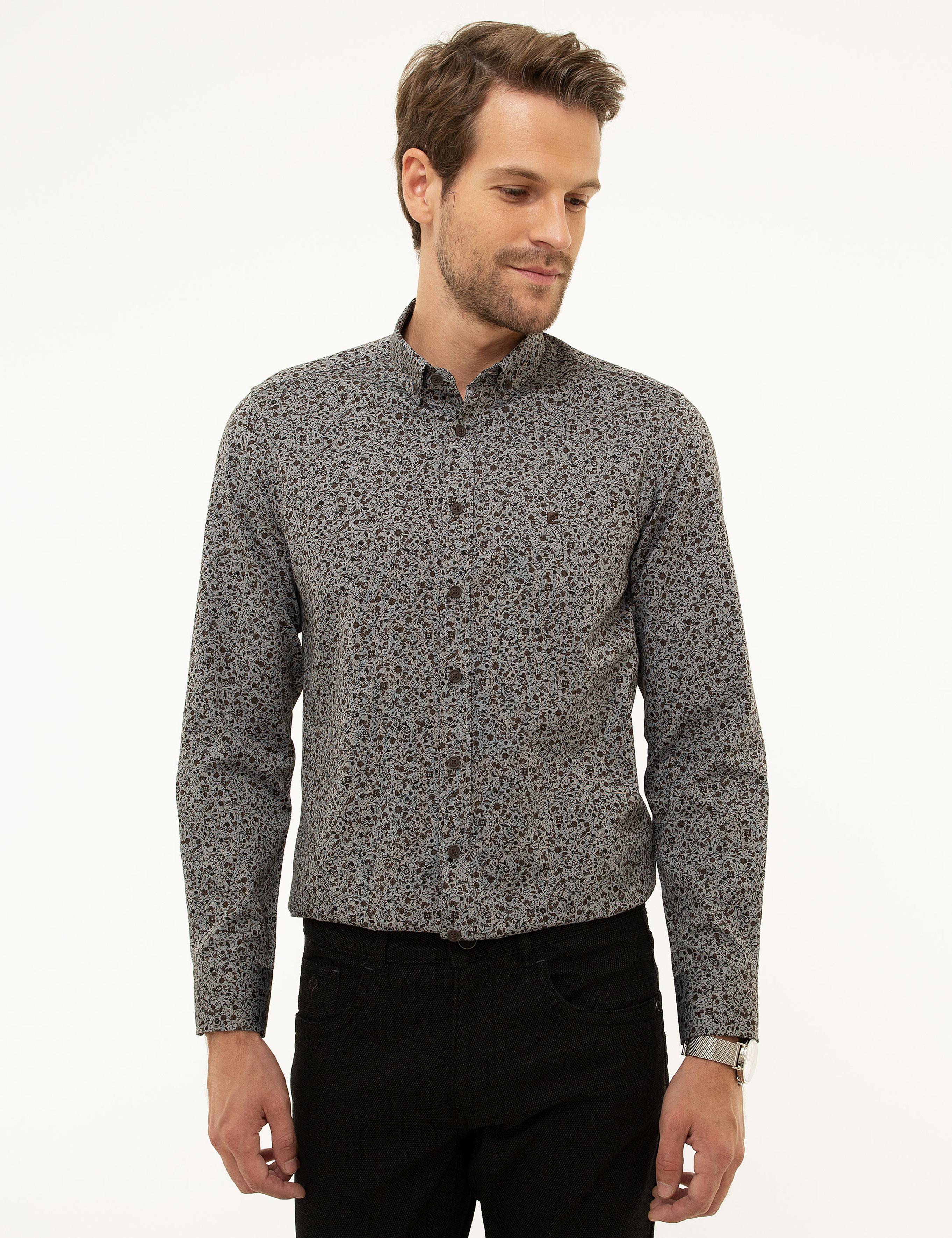 Kahverengi Slim Fit Gömlek