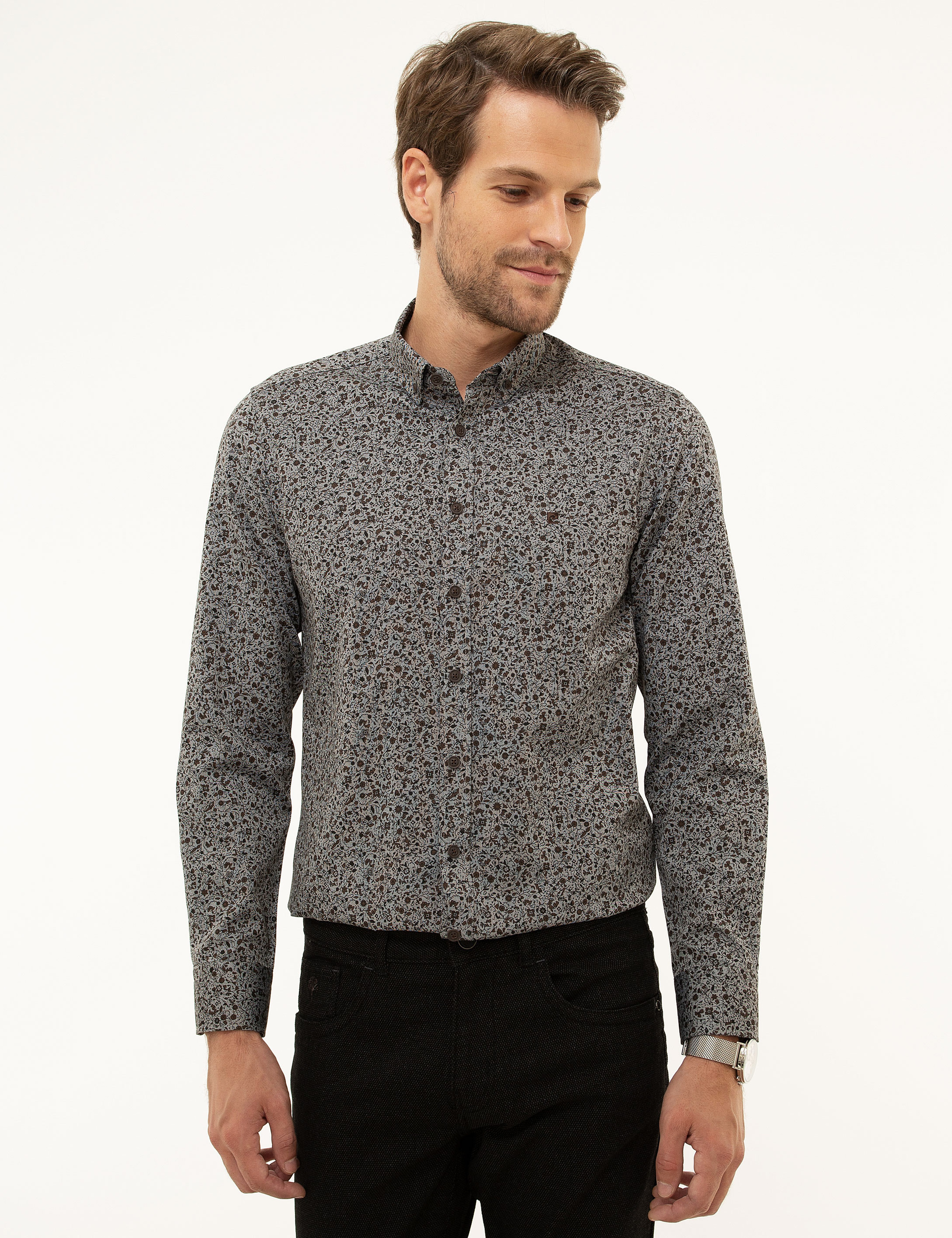 Kahverengi Slim Fit Gömlek - Image 1