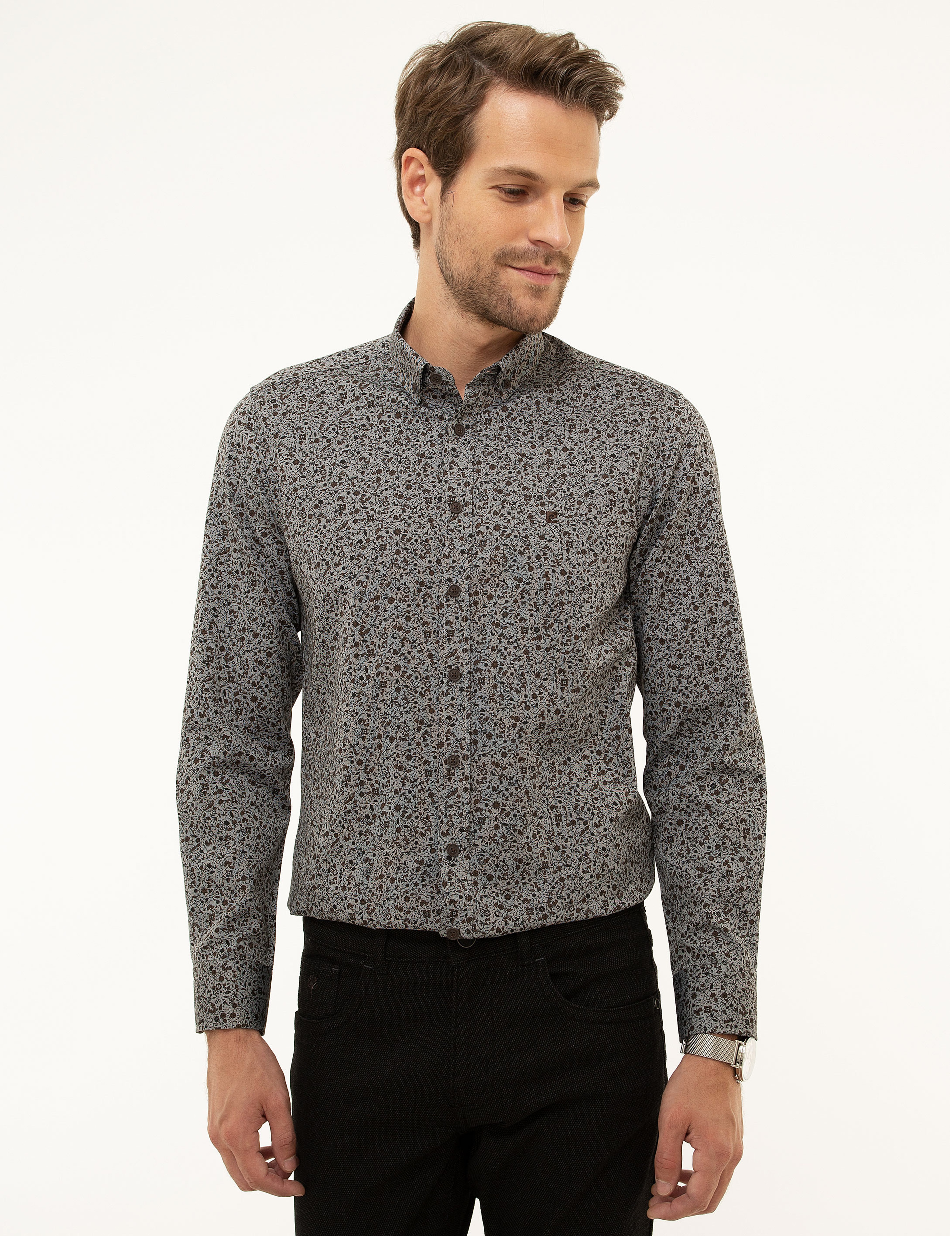 Kahverengi Slim Fit Gömlek