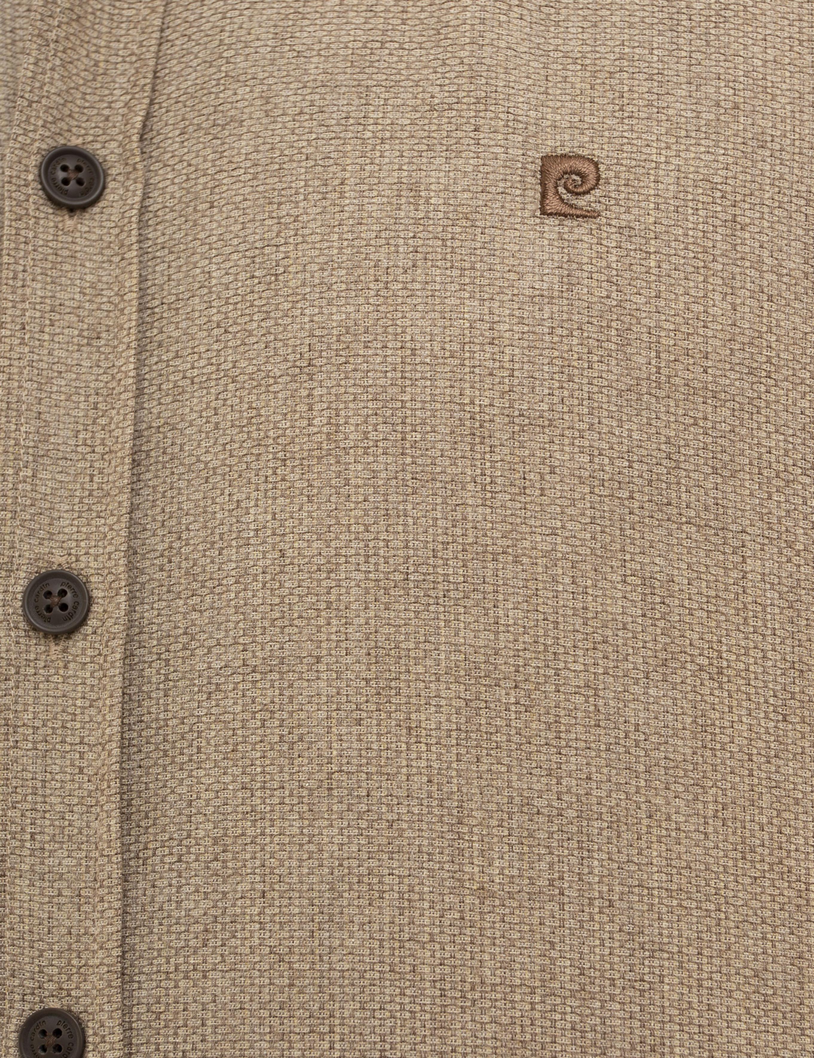 Bej Slim Fit Uzun Kollu Gömlek