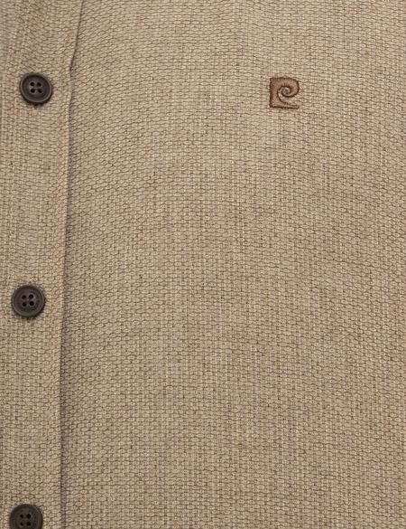 Bej Slim Fit Uzun Kollu Gömlek - 50209639026