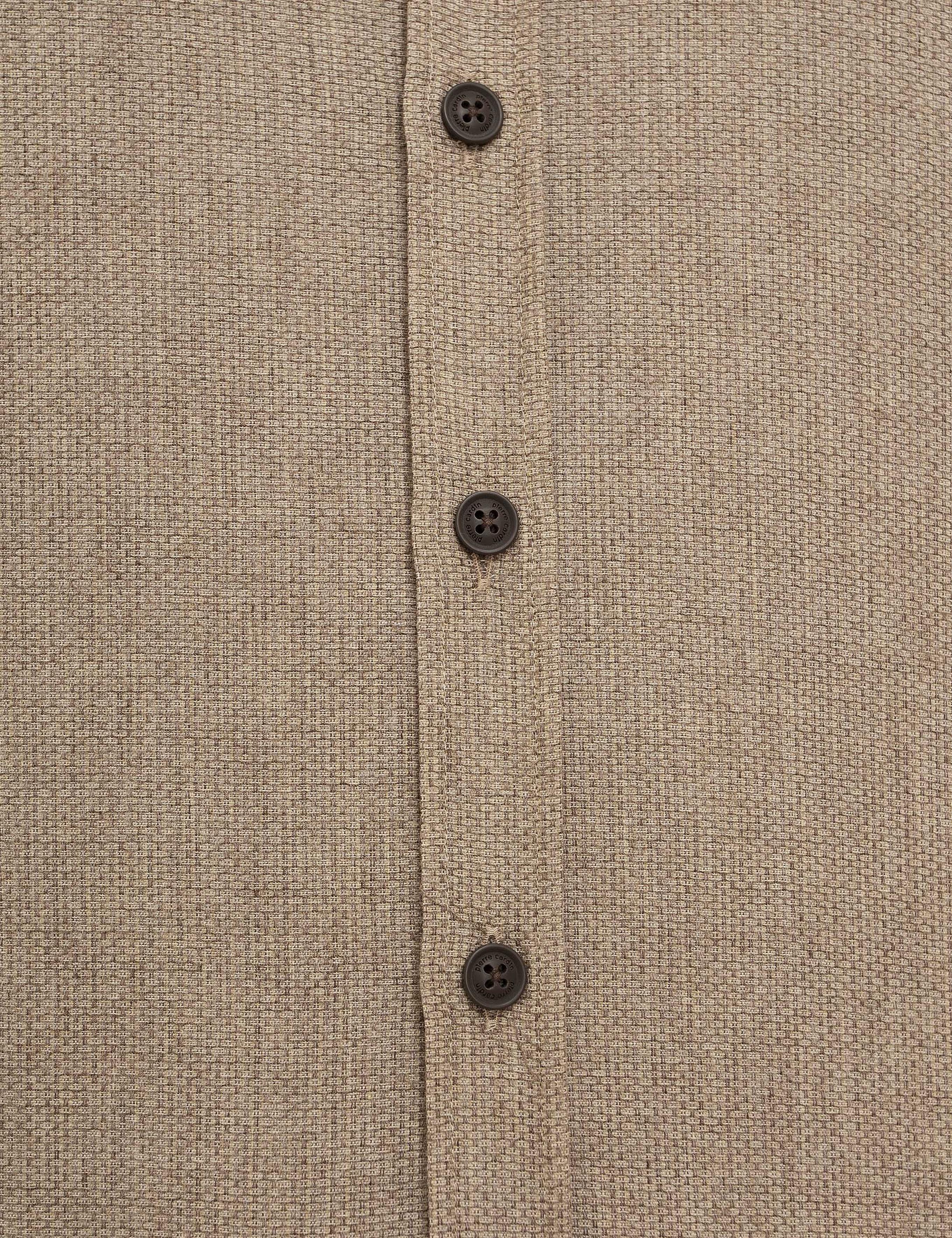 Bej Slim Fit Uzun Kollu Gömlek