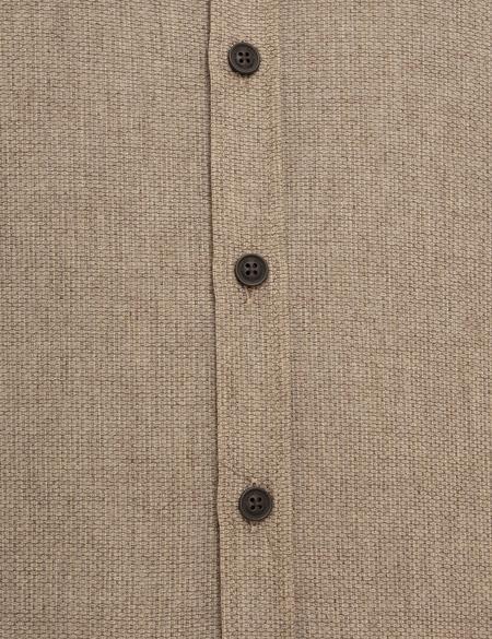 Bej Slim Fit Uzun Kollu Gömlek - 50209639026