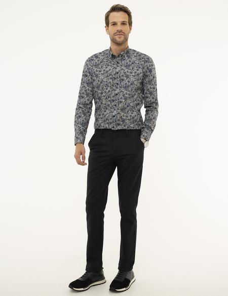 Açık Lacivert Slim Fit Kanvas Pantolon - 50209782045