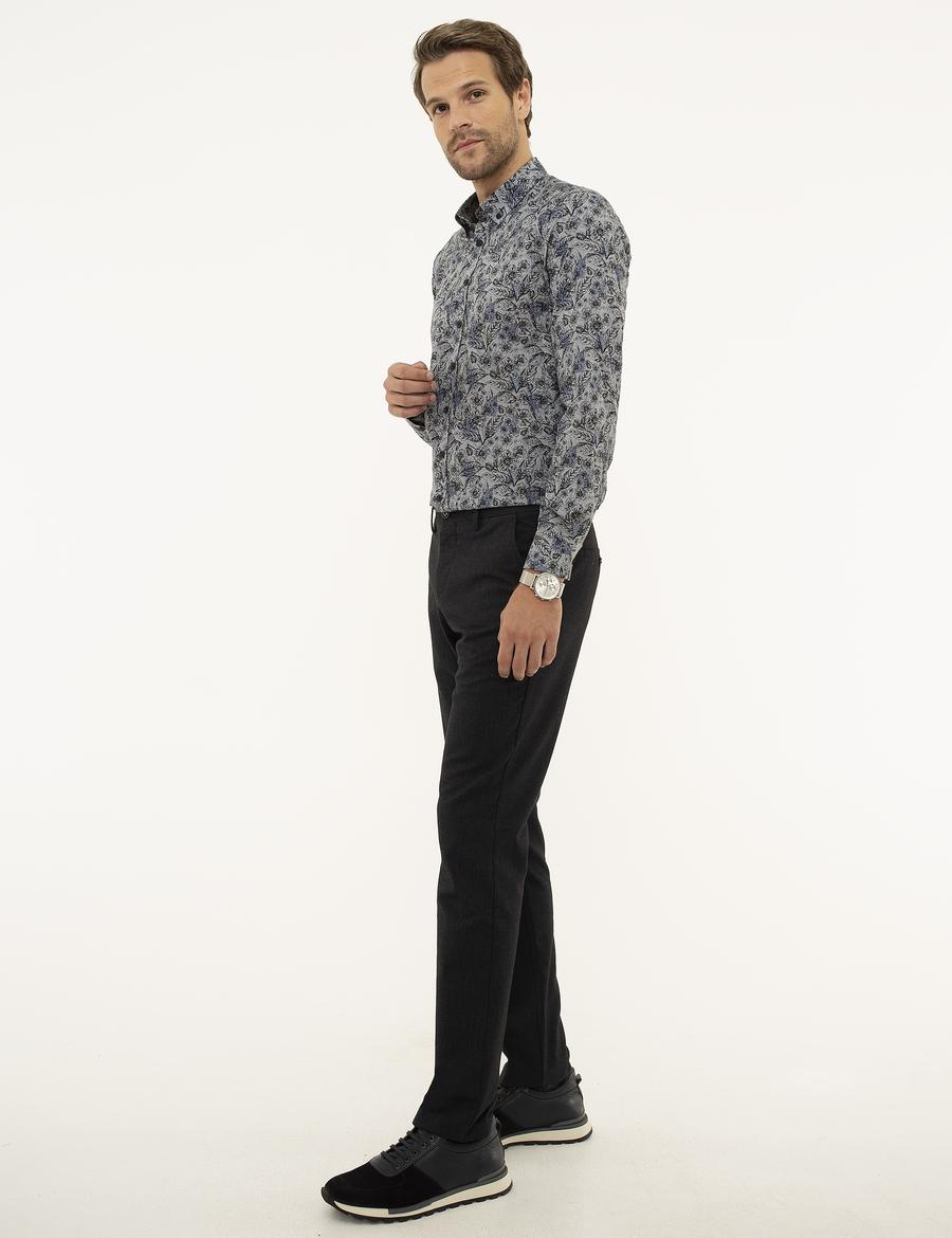 Lacivert Slim Fit Chino Pantolon
