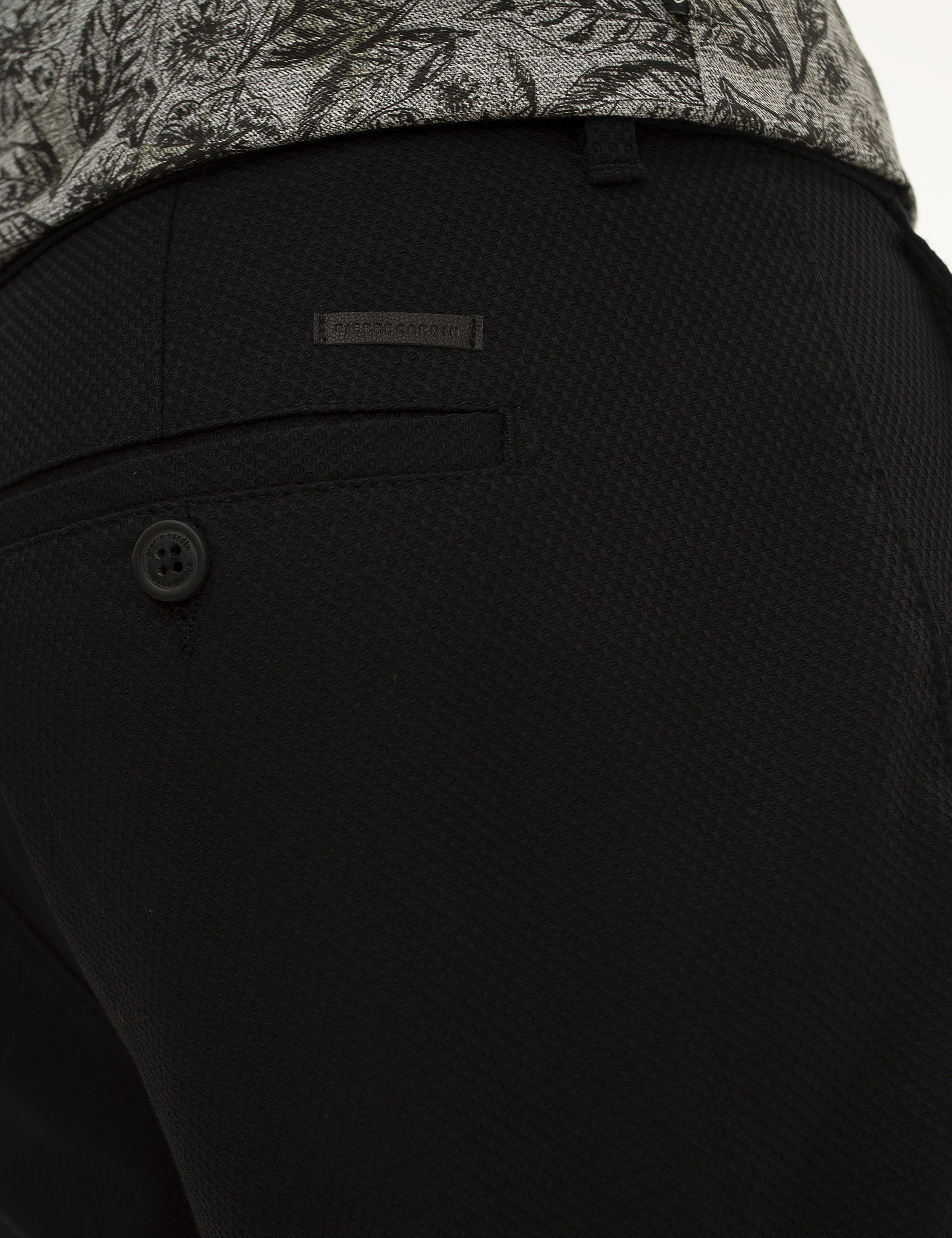 Siyah Slim Fit Kanvas Pantolon - Image 4