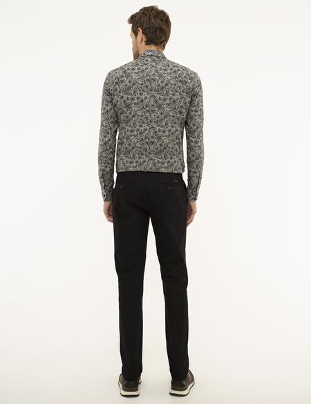 Siyah Slim Fit Kanvas Pantolon - 50210270109