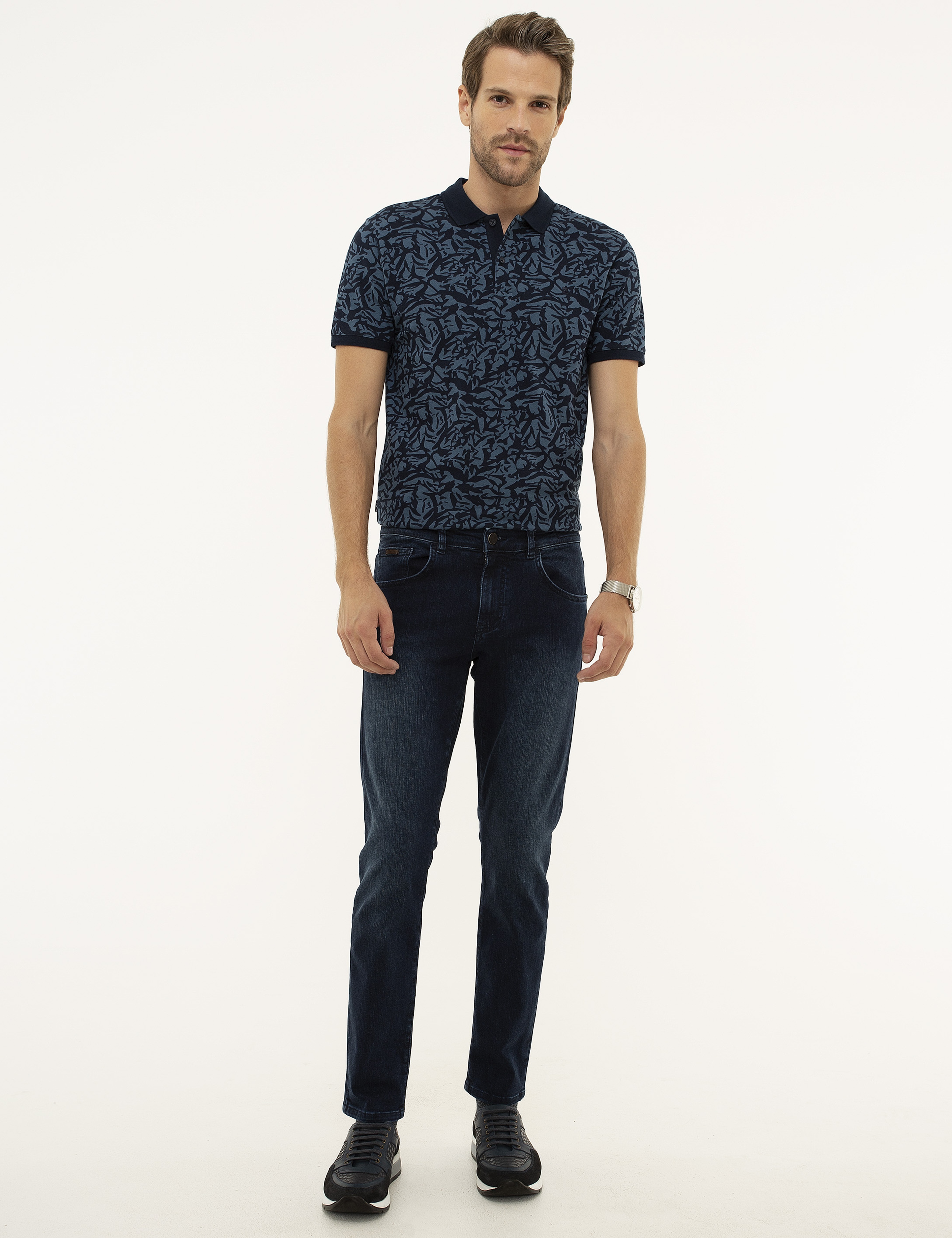 Lacivert Slim Fit Polo Yaka T-Shirt - Image 4