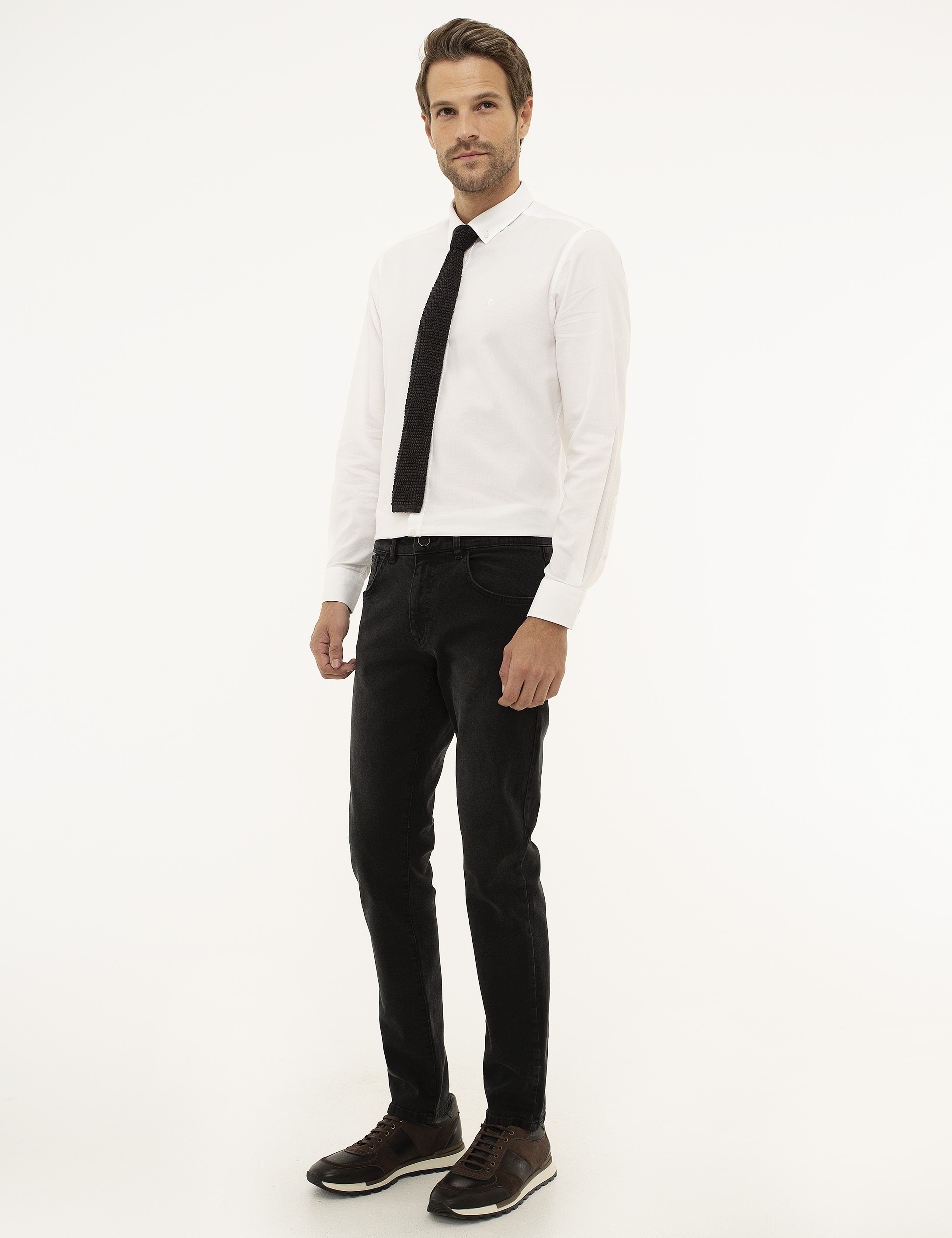 Antrasit Slim Fit Denim Pantolon
