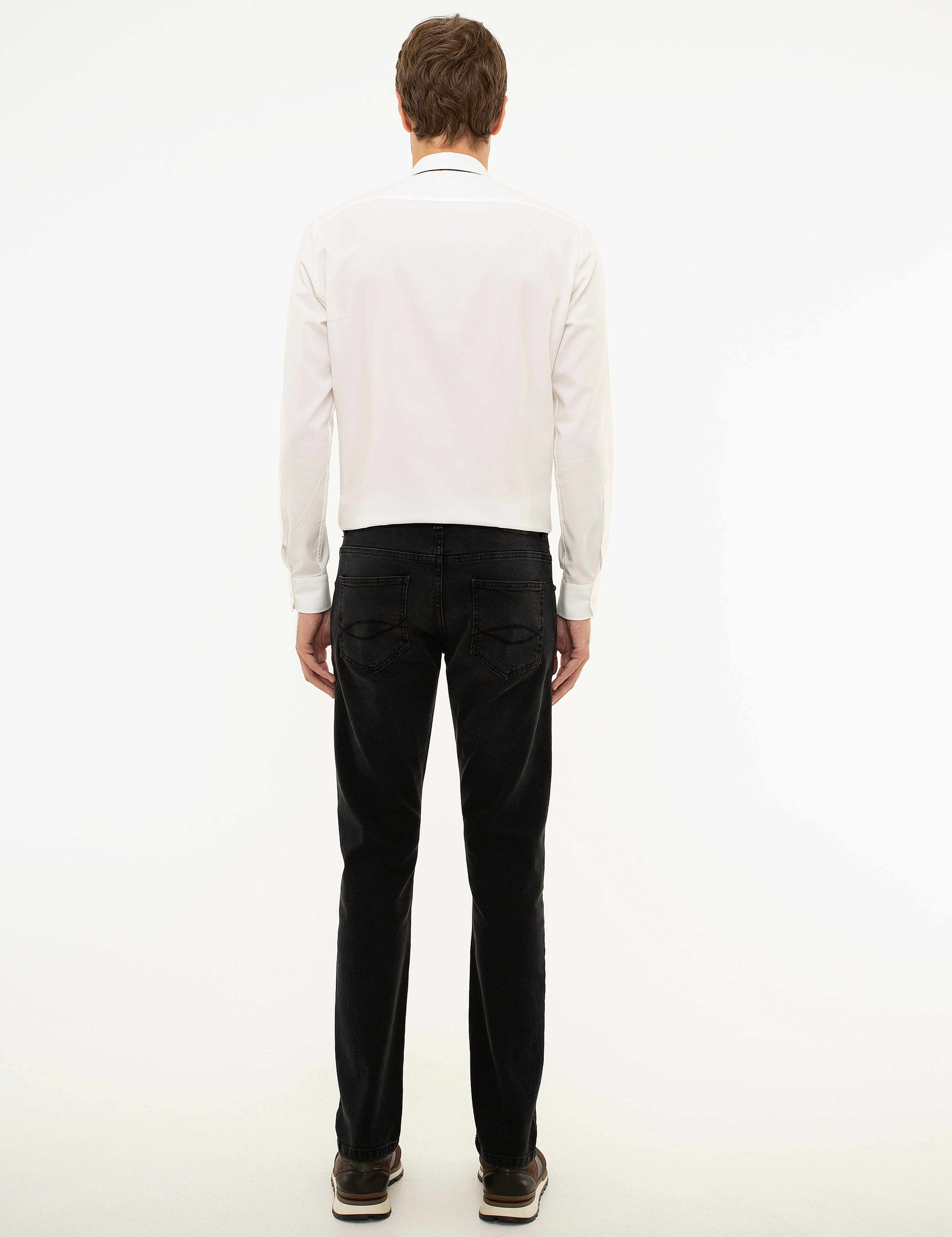 Antrasit Slim Fit Denim Pantolon - Image 3