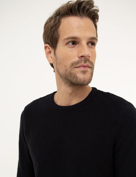 Koyu Lacivert Slim Fit Triko Kazak - 50213425045