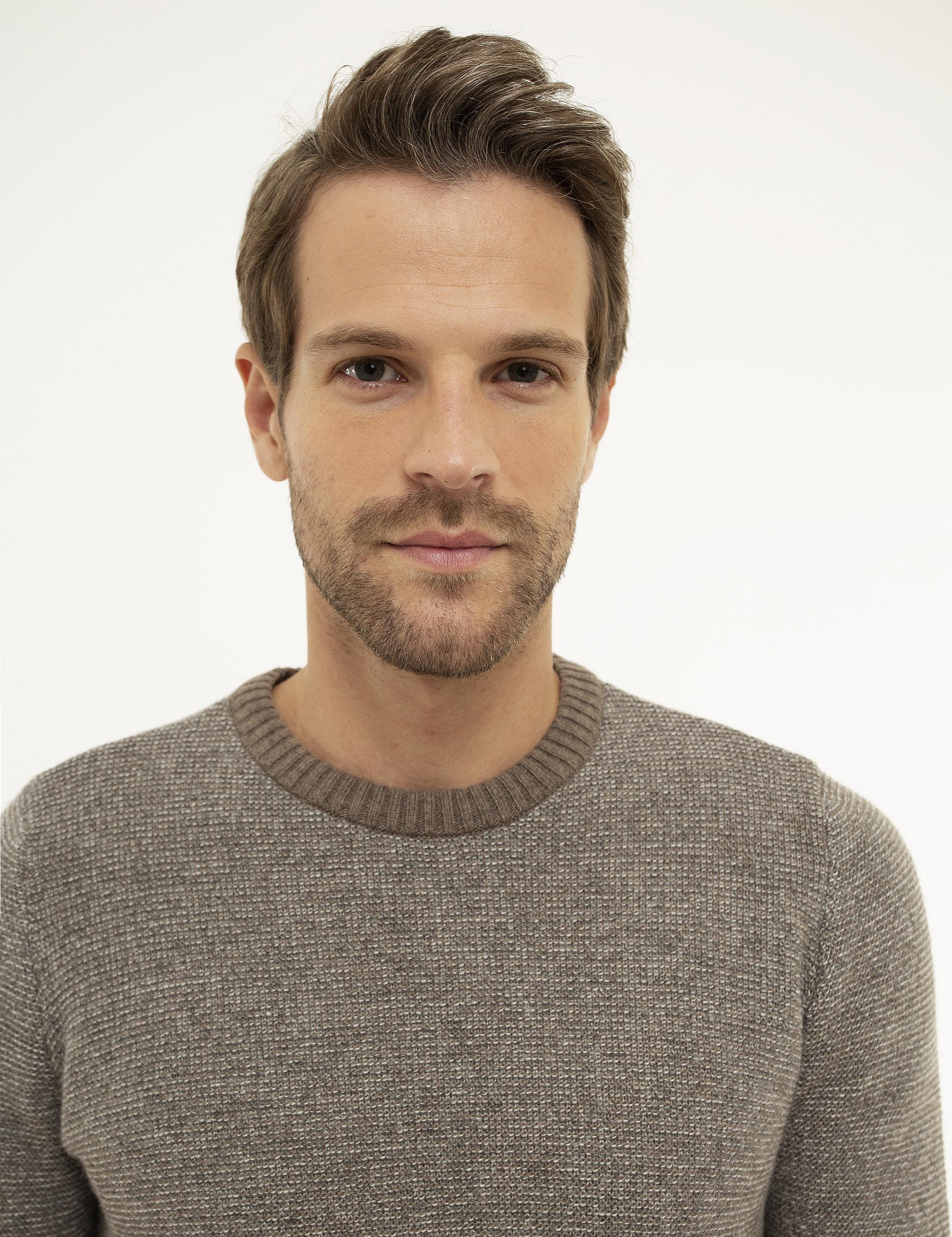 Açık Gri Slim Fit Kazak