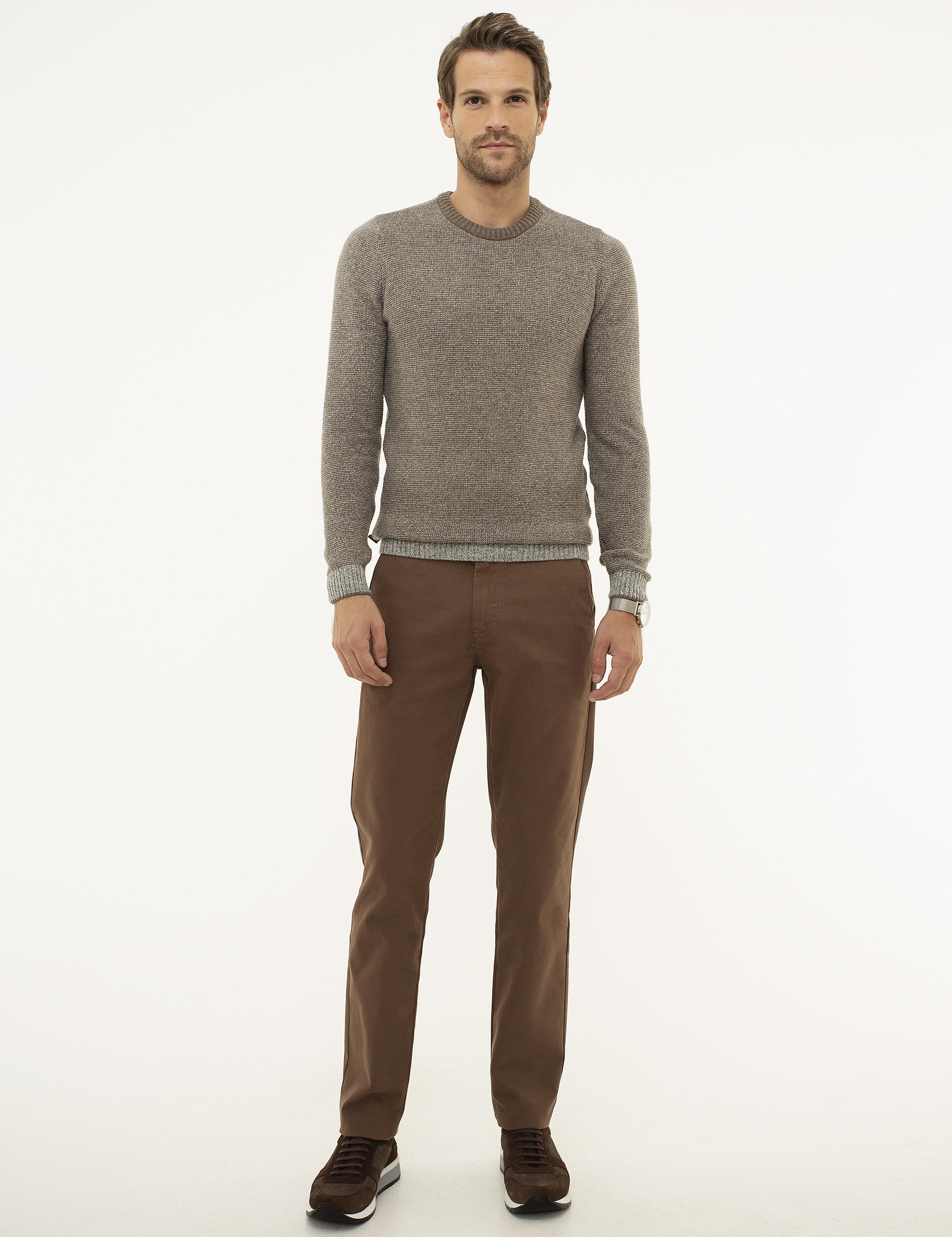 Açık Gri Slim Fit Kazak