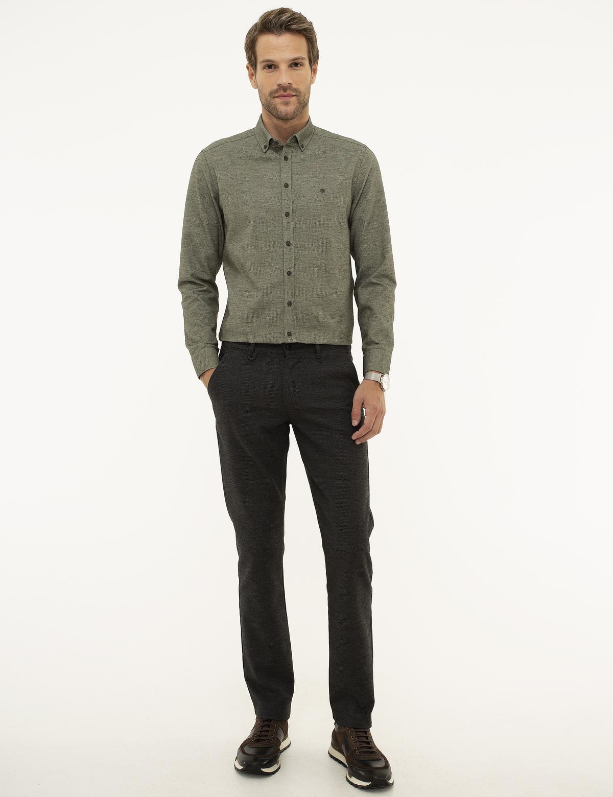 Antrasit Gri Slim Fit Chino Pantolon