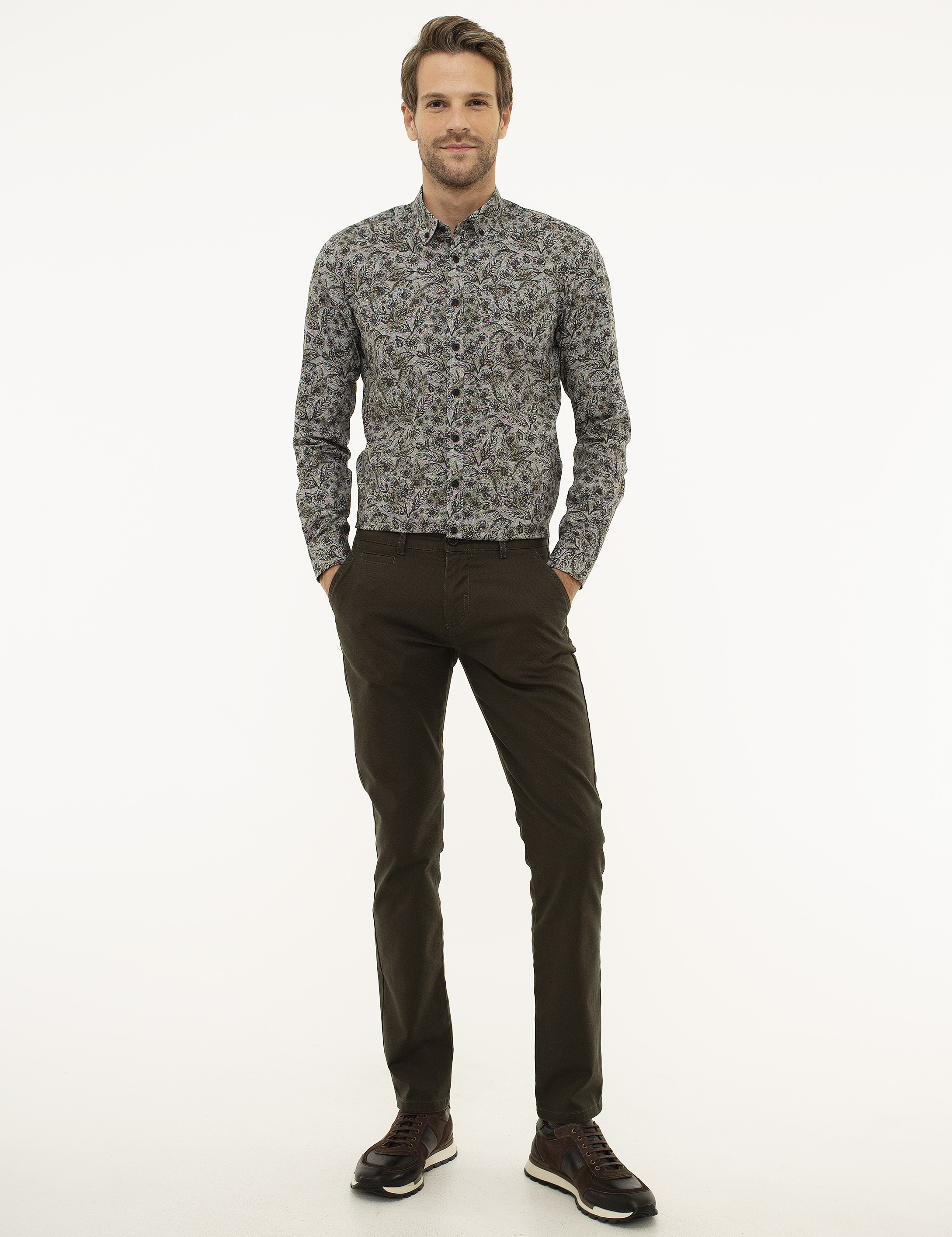 Siyah Slim Fit Uzun Kollu Gömlek