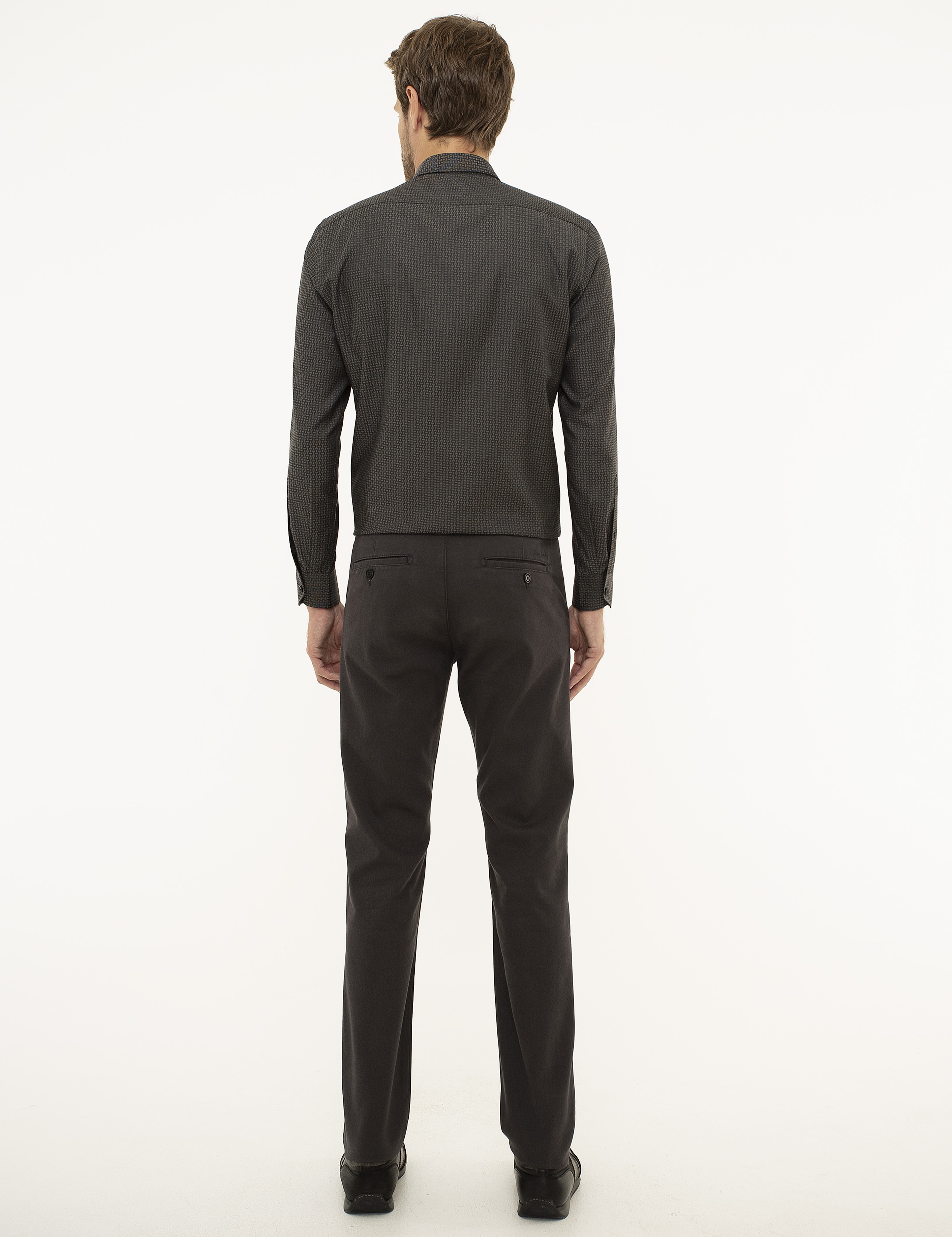 Antrasit Slim Fit Kanvas Pantolon - Image 3
