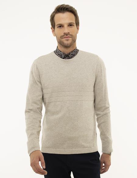 Kum Melanj Slim Fit Bisiklet Yaka Triko Kazak - 50210747021